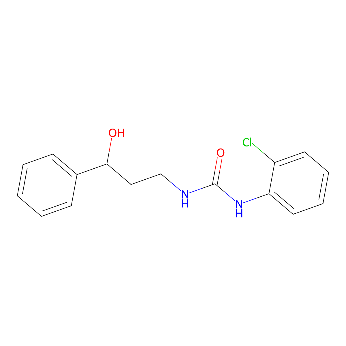 1-(2-Chlorophenyl)-3-(3-hydroxy-3-phenylpropyl)urea molecular structure, CAS 1396874-15-9