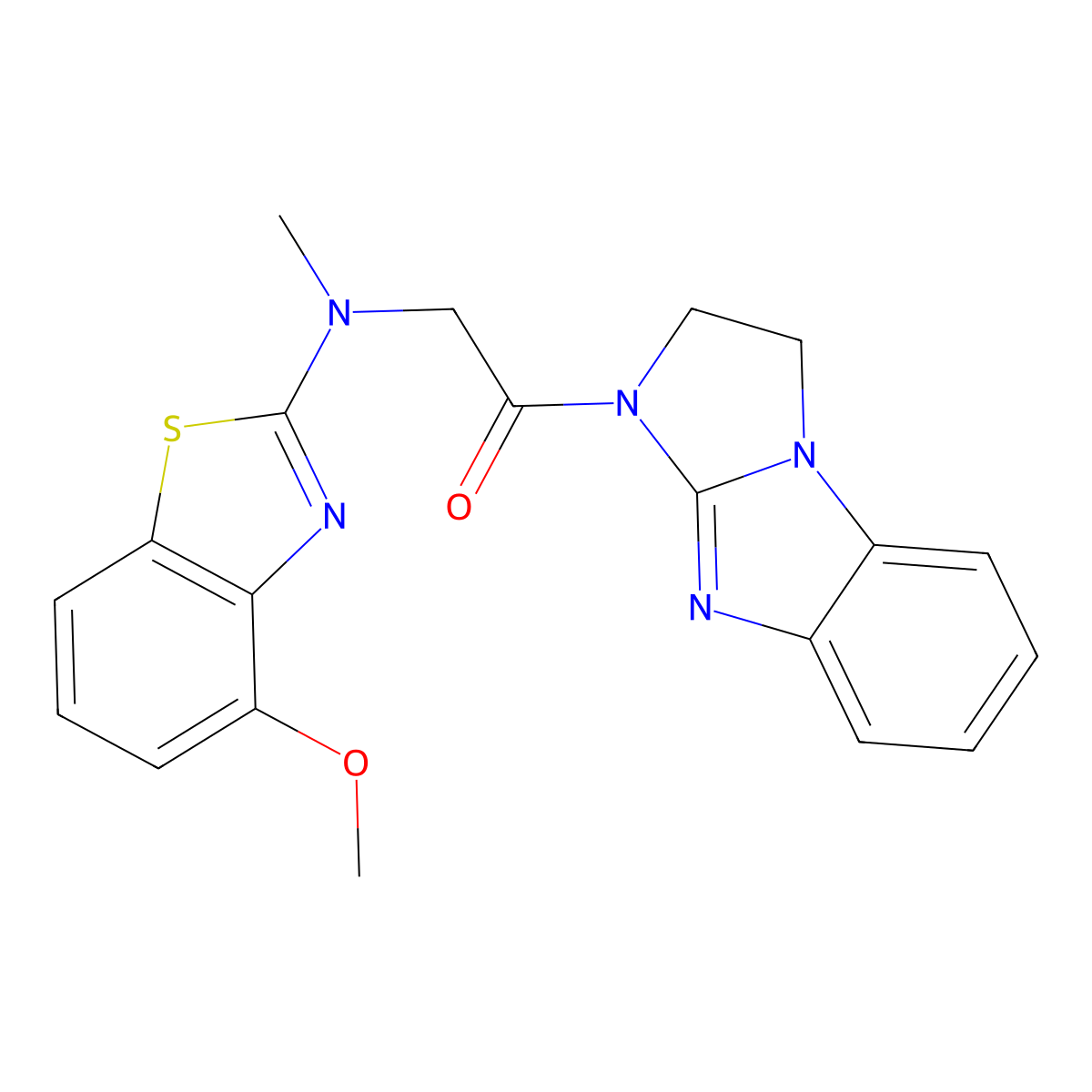 2-[(4-Methoxy-1,3-benzothiazol-2-yl)(methyl)amino]-1-{2,5,7-triazatricyclo[6.4.0.0^{2,6}]dodeca-1(8),6,9,11-tetraen-5-yl}ethan-1-one molecular structure, CAS 1396874-18-2