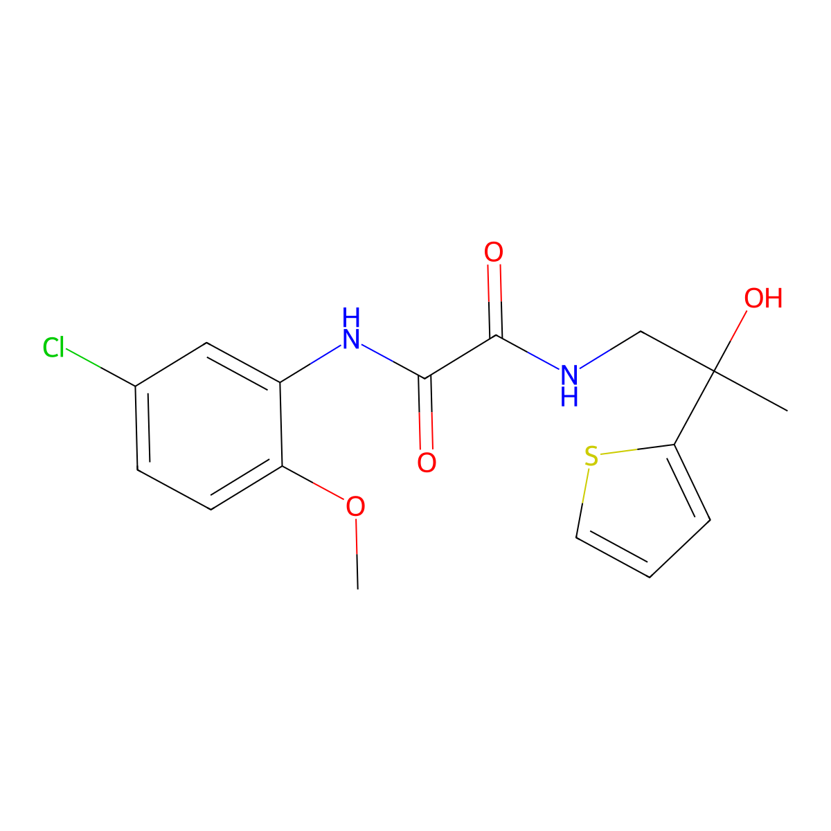 N1-(5-chloro-2-methoxyphenyl)-N2-(2-hydroxy-2-(thiophen-2-yl)propyl)oxalamide molecular structure, CAS 1396874-19-3