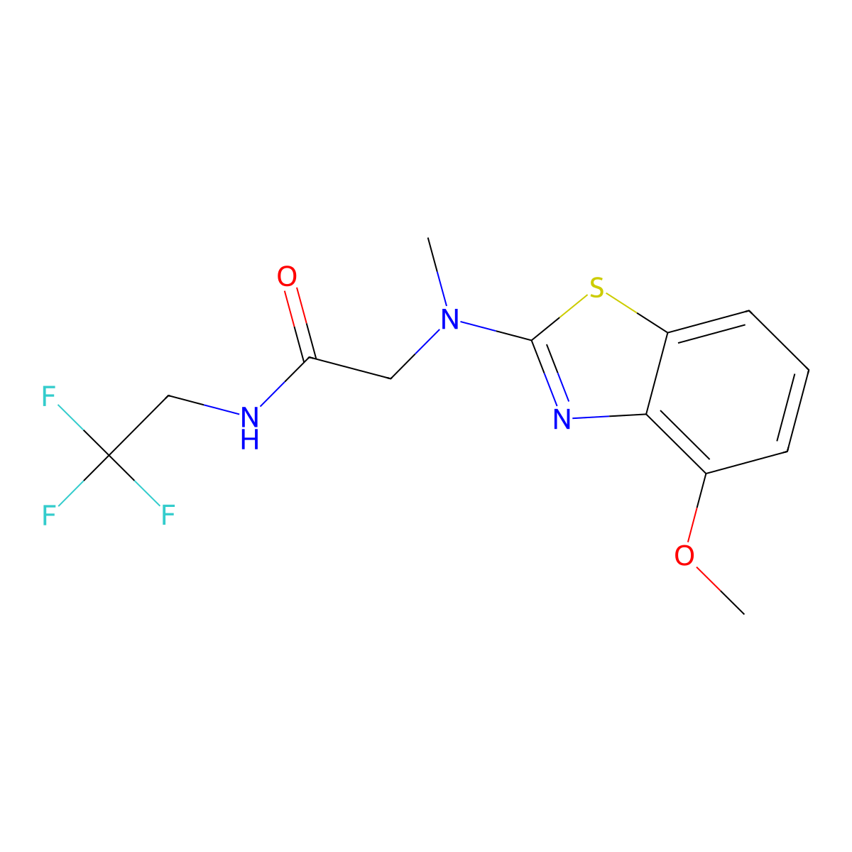 2-((4-methoxybenzo[d]thiazol-2-yl)(methyl)amino)-N-(2,2,2-trifluoroethyl)acetamide molecular structure, CAS 1396874-21-7