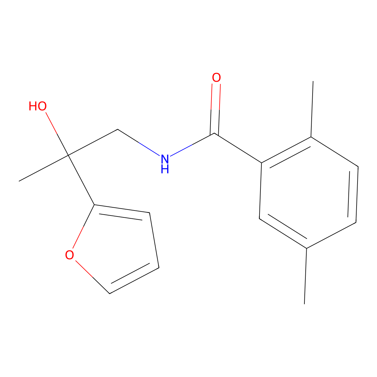 N-[2-(furan-2-yl)-2-hydroxypropyl]-2,5-dimethylbenzamide molecular structure, CAS 1396874-26-2