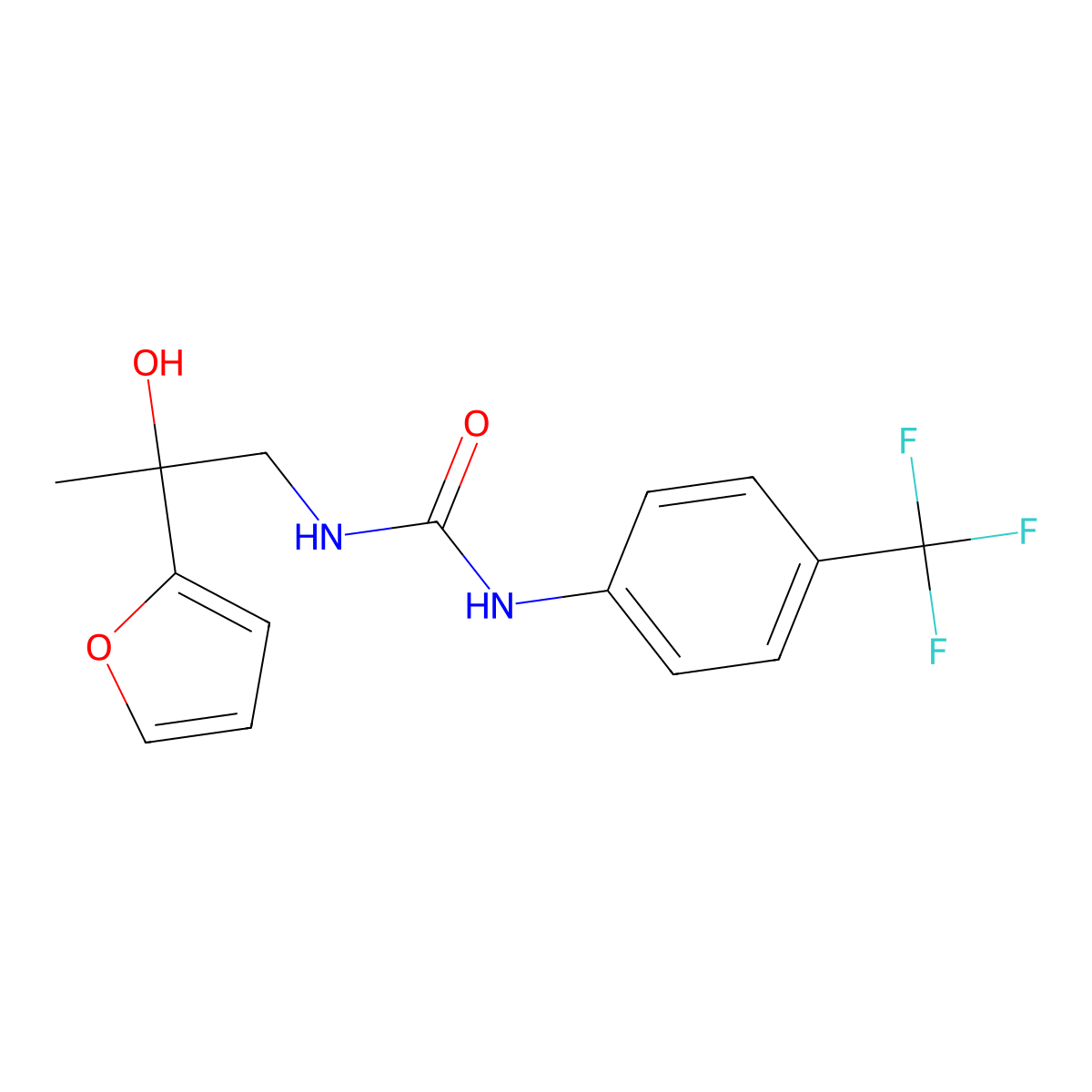1-(2-(Furan-2-yl)-2-hydroxypropyl)-3-(4-(trifluoromethyl)phenyl)urea molecular structure, CAS 1396874-57-9