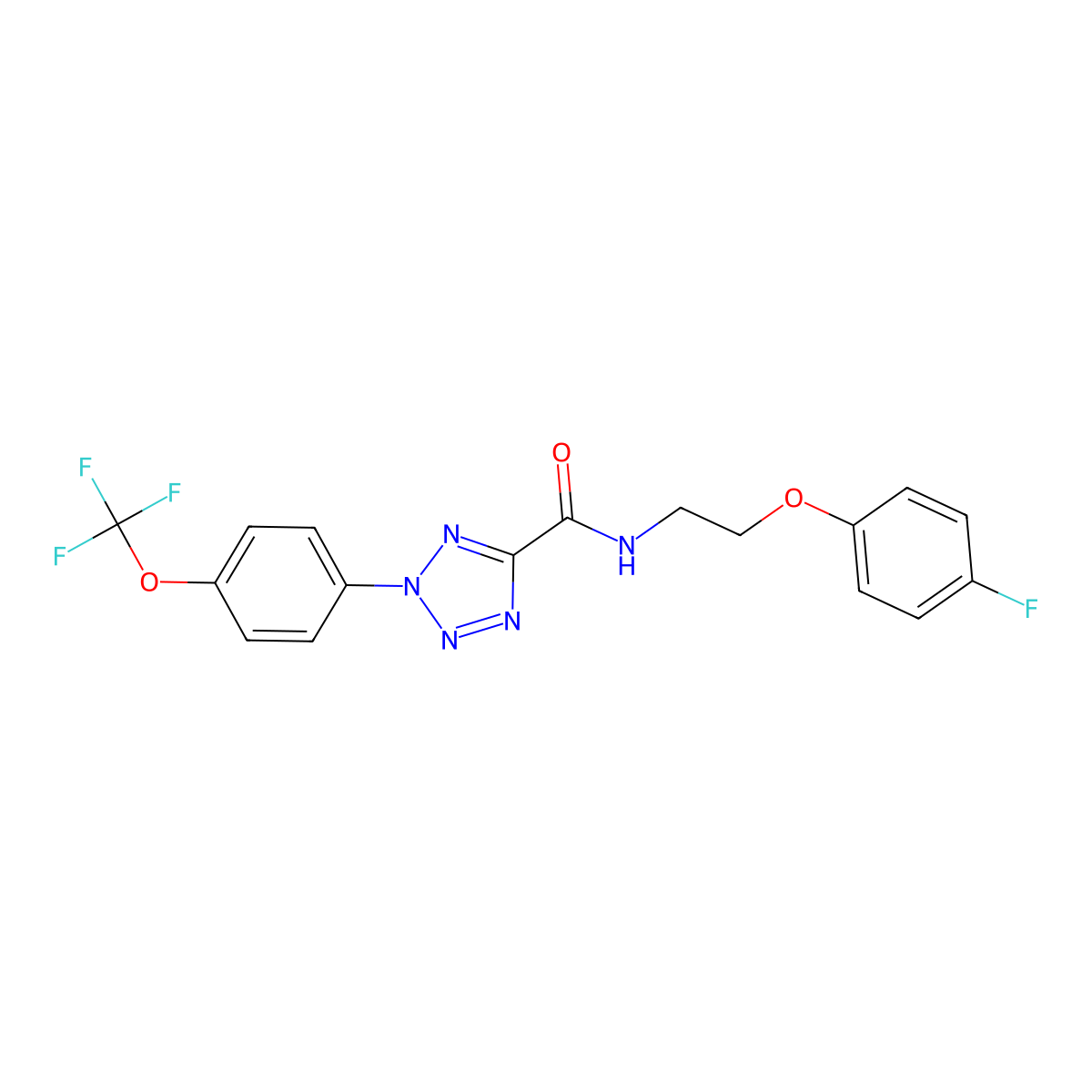 N-(2-(4-fluorophenoxy)ethyl)-2-(4-(trifluoromethoxy)phenyl)-2H-tetrazole-5-carboxamide molecular structure, CAS 1396874-67-1