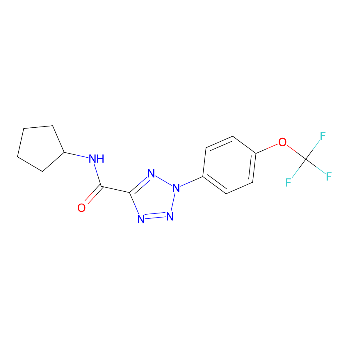 N-cyclopentyl-2-(4-(trifluoromethoxy)phenyl)-2H-tetrazole-5-carboxamide molecular structure, CAS 1396874-71-7