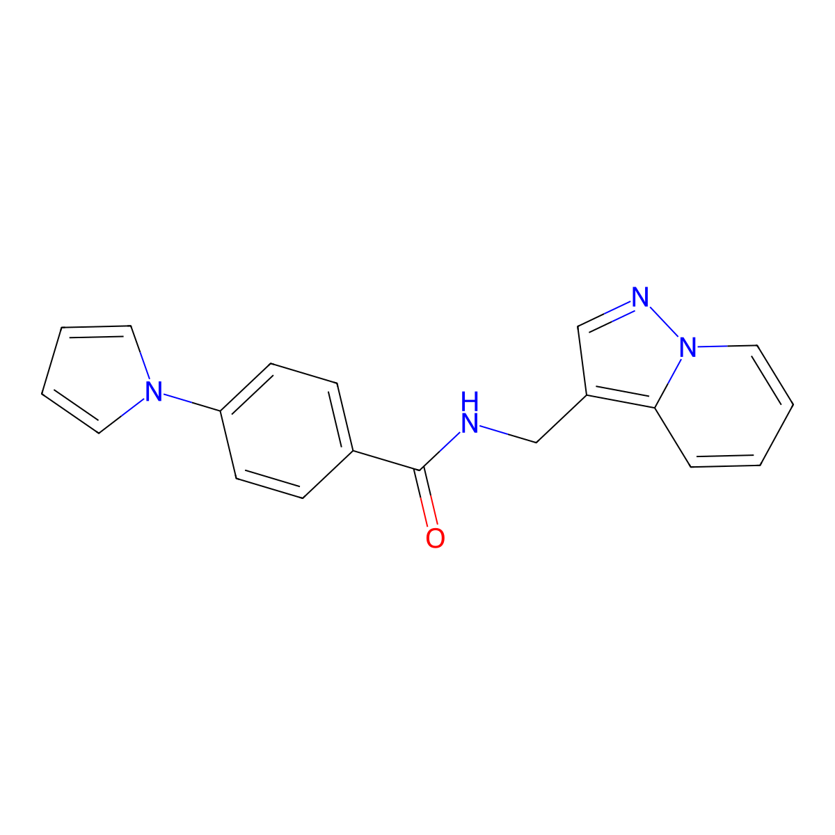 N-(pyrazolo[1,5-a]pyridin-3-ylmethyl)-4-(1H-pyrrol-1-yl)benzamide molecular structure, CAS 1396874-72-8