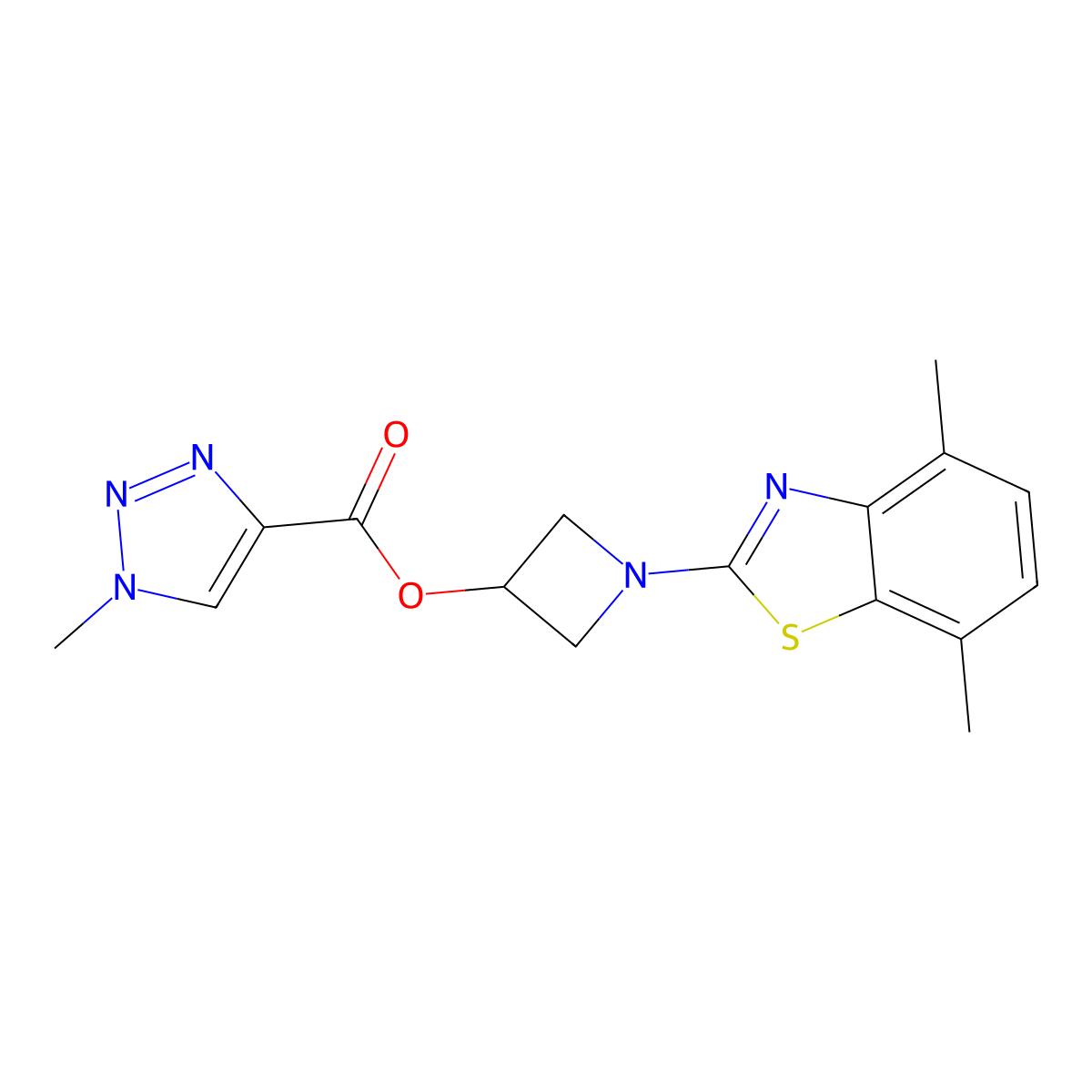 1-(4,7-dimethylbenzo[d]thiazol-2-yl)azetidin-3-yl 1-methyl-1H-1,2,3-triazole-4-carboxylate molecular structure, CAS 1396874-79-5