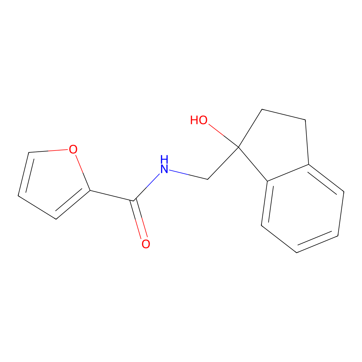 N-[(1-hydroxy-2,3-dihydro-1H-inden-1-yl)methyl]furan-2-carboxamide molecular structure, CAS 1396874-80-8