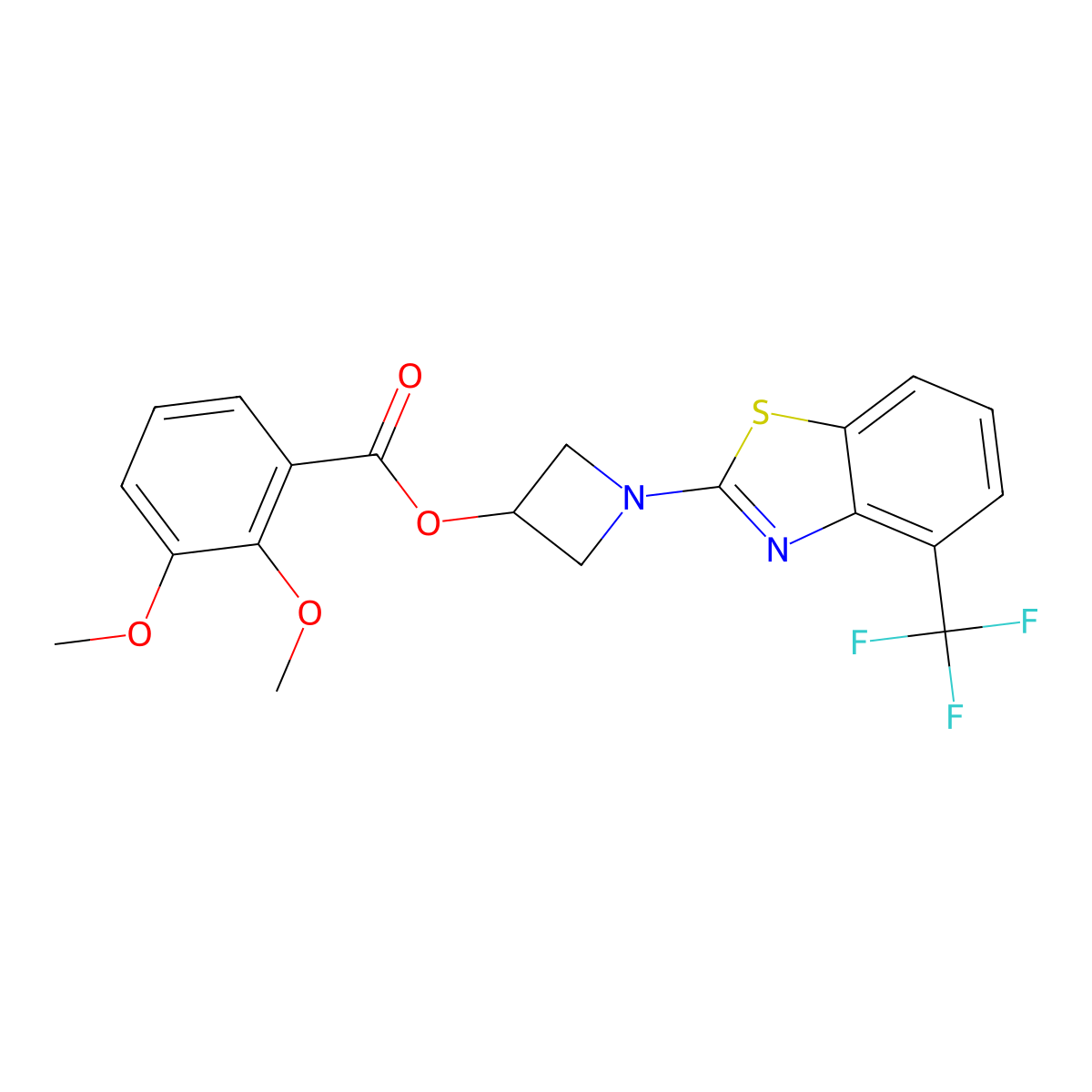 1-(4-(Trifluoromethyl)benzo[d]thiazol-2-yl)azetidin-3-yl 2,3-dimethoxybenzoate molecular structure, CAS 1396874-84-2