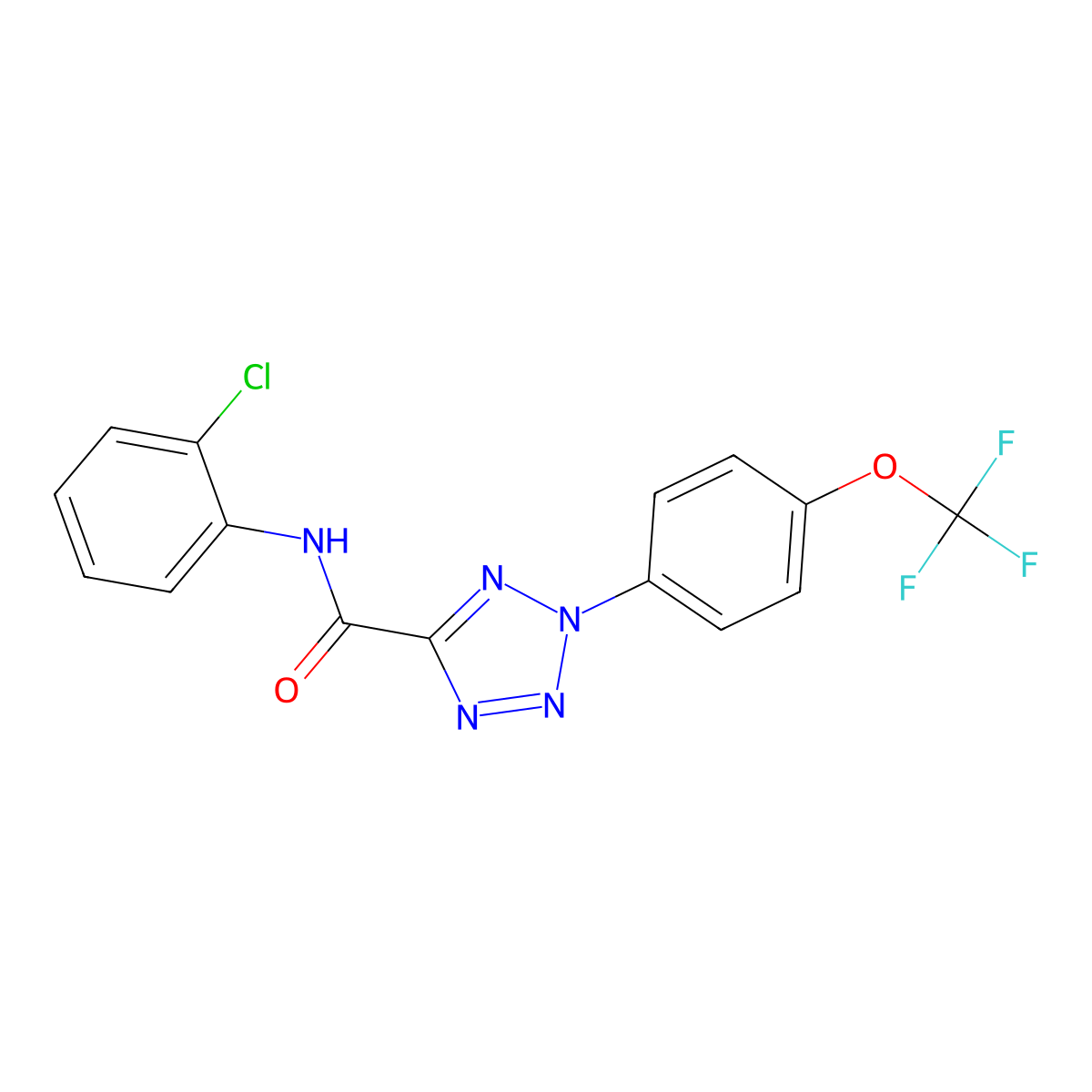 N-(2-chlorophenyl)-2-(4-(trifluoromethoxy)phenyl)-2H-tetrazole-5-carboxamide molecular structure, CAS 1396874-87-5