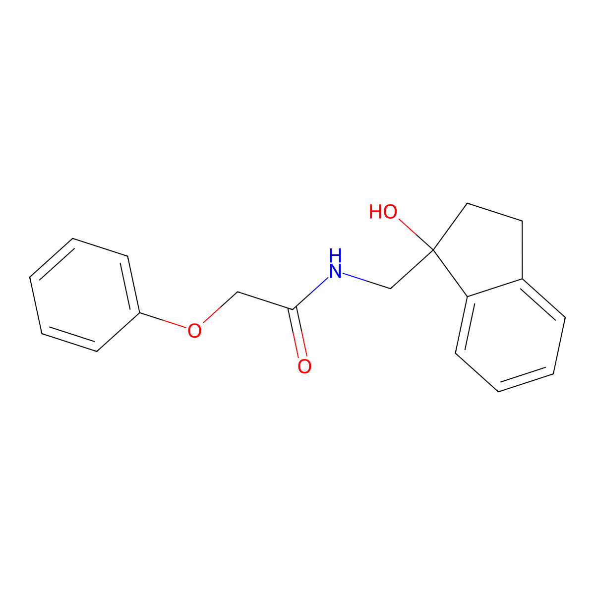 N-((1-hydroxy-2,3-dihydro-1H-inden-1-yl)methyl)-2-phenoxyacetamide molecular structure, CAS 1396874-95-5
