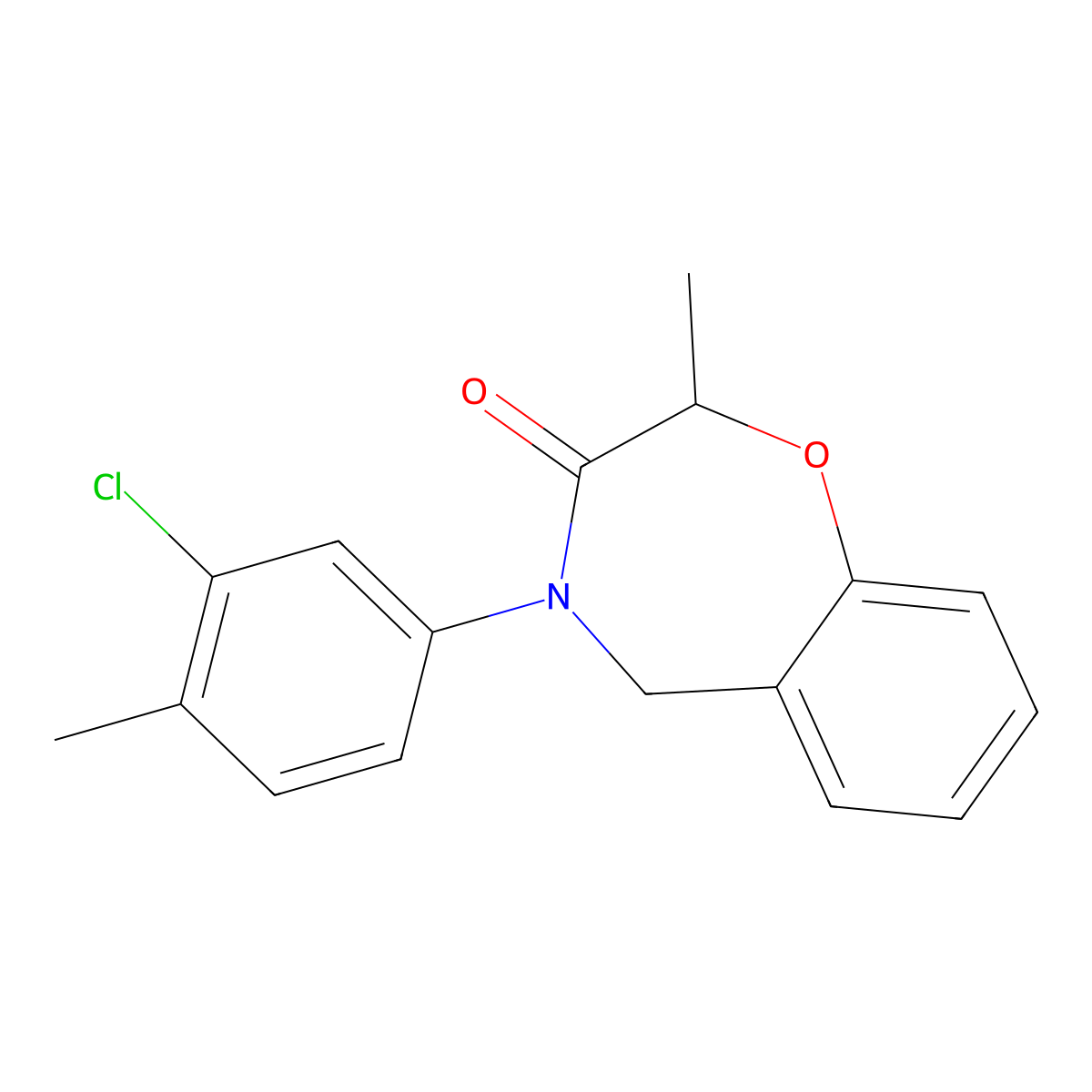4-(3-chloro-4-methylphenyl)-2-methyl-4,5-dihydro-1,4-benzoxazepin-3(2H)-one molecular structure, CAS 1396875-03-8