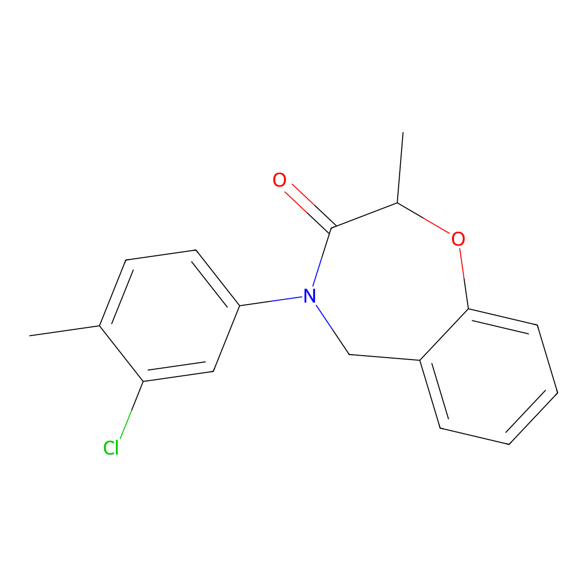 4-(3-chloro-4-methylphenyl)-2-methyl-4,5-dihydro-1,4-benzoxazepin-3(2H)-one molecular structure, CAS 1396875-03-8