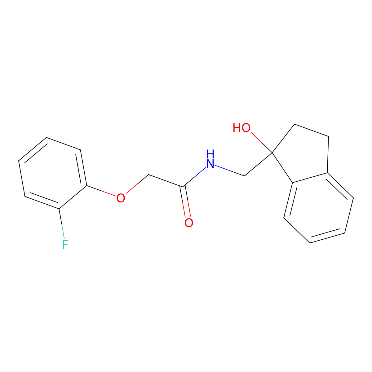2-(2-fluorophenoxy)-N-[(1-hydroxy-2,3-dihydro-1H-inden-1-yl)methyl]acetamide molecular structure, CAS 1396875-11-8