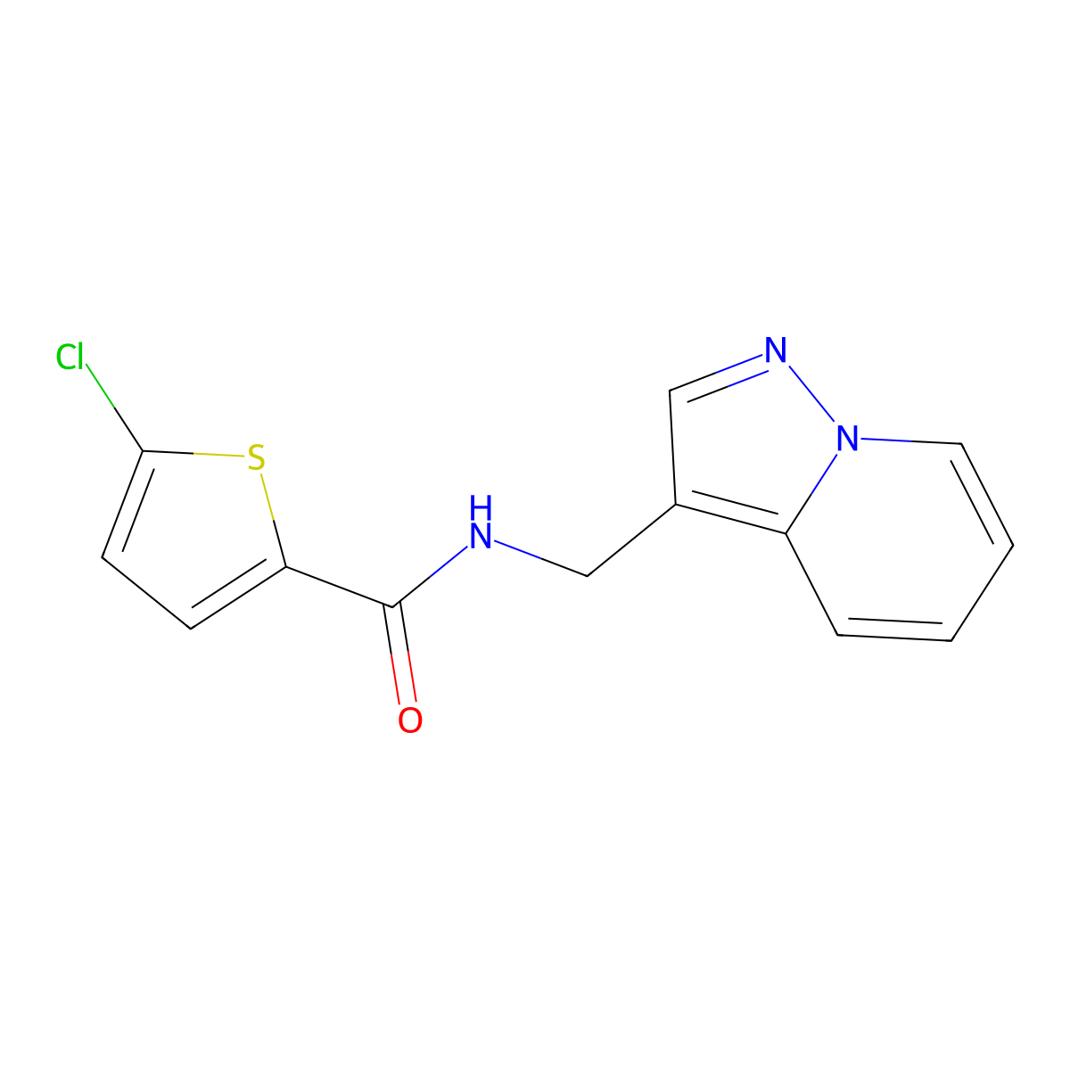 5-chloro-N-(pyrazolo[1,5-a]pyridin-3-ylmethyl)thiophene-2-carboxamide molecular structure, CAS 1396875-27-6