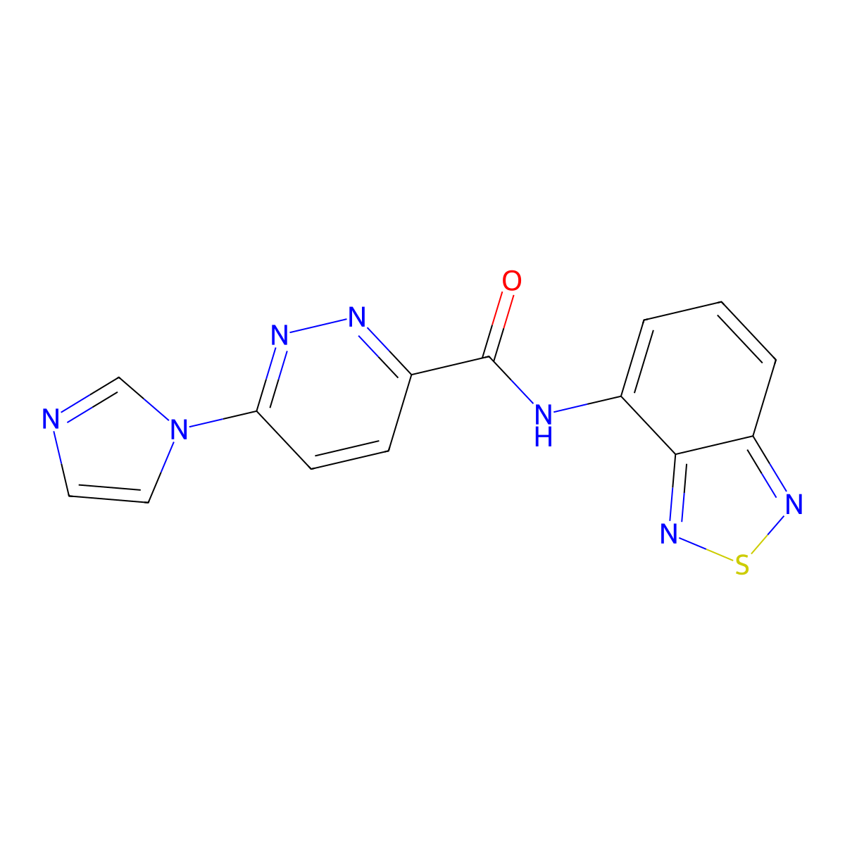 N-(benzo[c][1,2,5]thiadiazol-4-yl)-6-(1H-imidazol-1-yl)pyridazine-3-carboxamide molecular structure, CAS 1396875-38-9