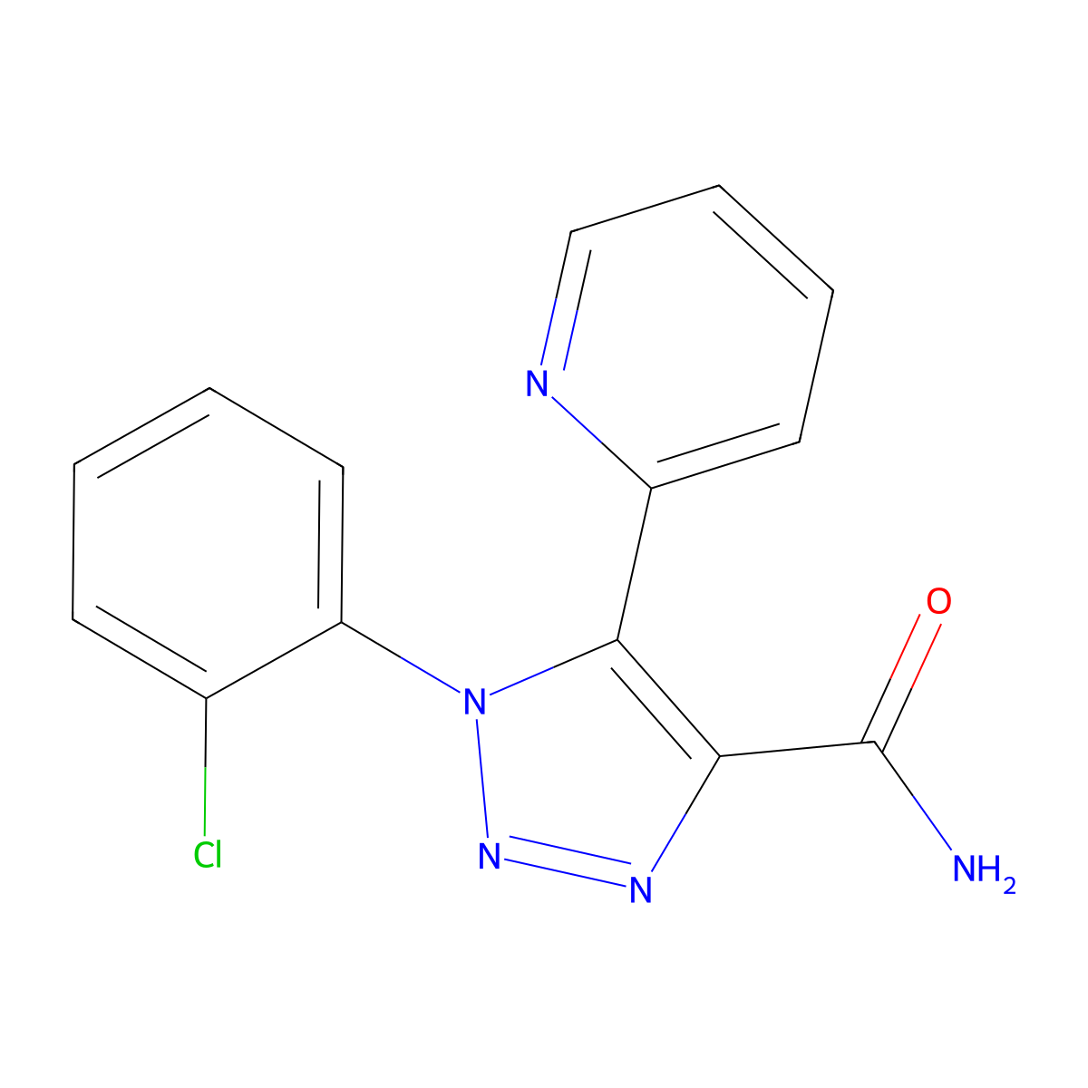 1-(2-chlorophenyl)-5-(pyridin-2-yl)-1H-1,2,3-triazole-4-carboxamide molecular structure, CAS 1396875-45-8