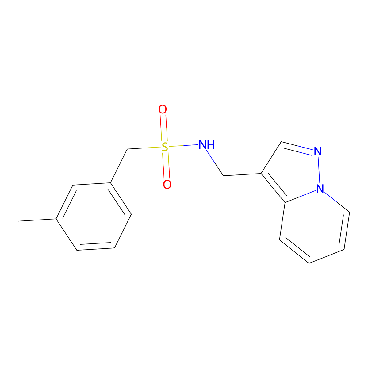 N-(pyrazolo[1,5-a]pyridin-3-ylmethyl)-1-(m-tolyl)methanesulfonamide molecular structure, CAS 1396875-47-0
