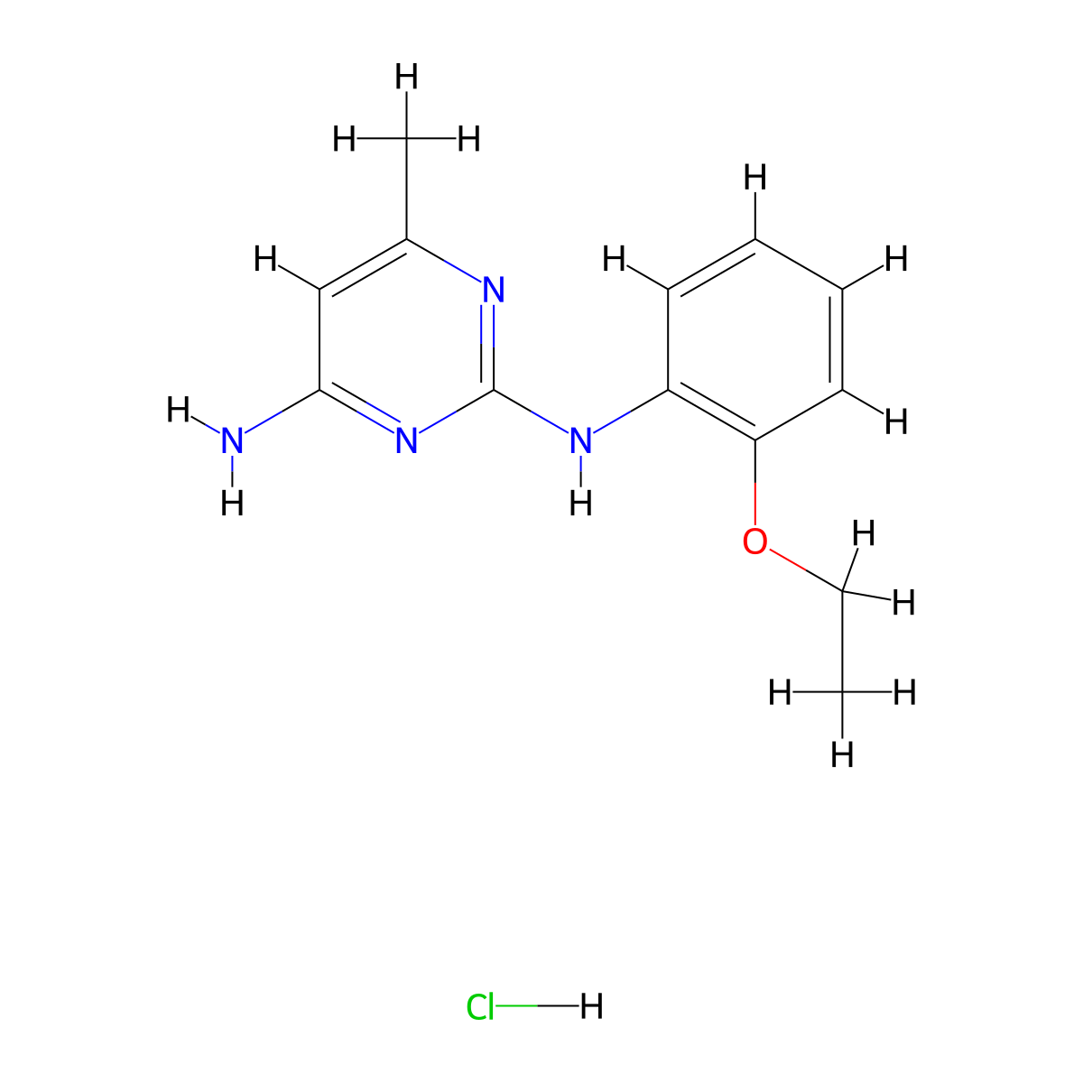 N2-(2-ethoxyphenyl)-6-methylpyrimidine-2,4-diamine hydrochloride molecular structure, CAS 1396875-60-7
