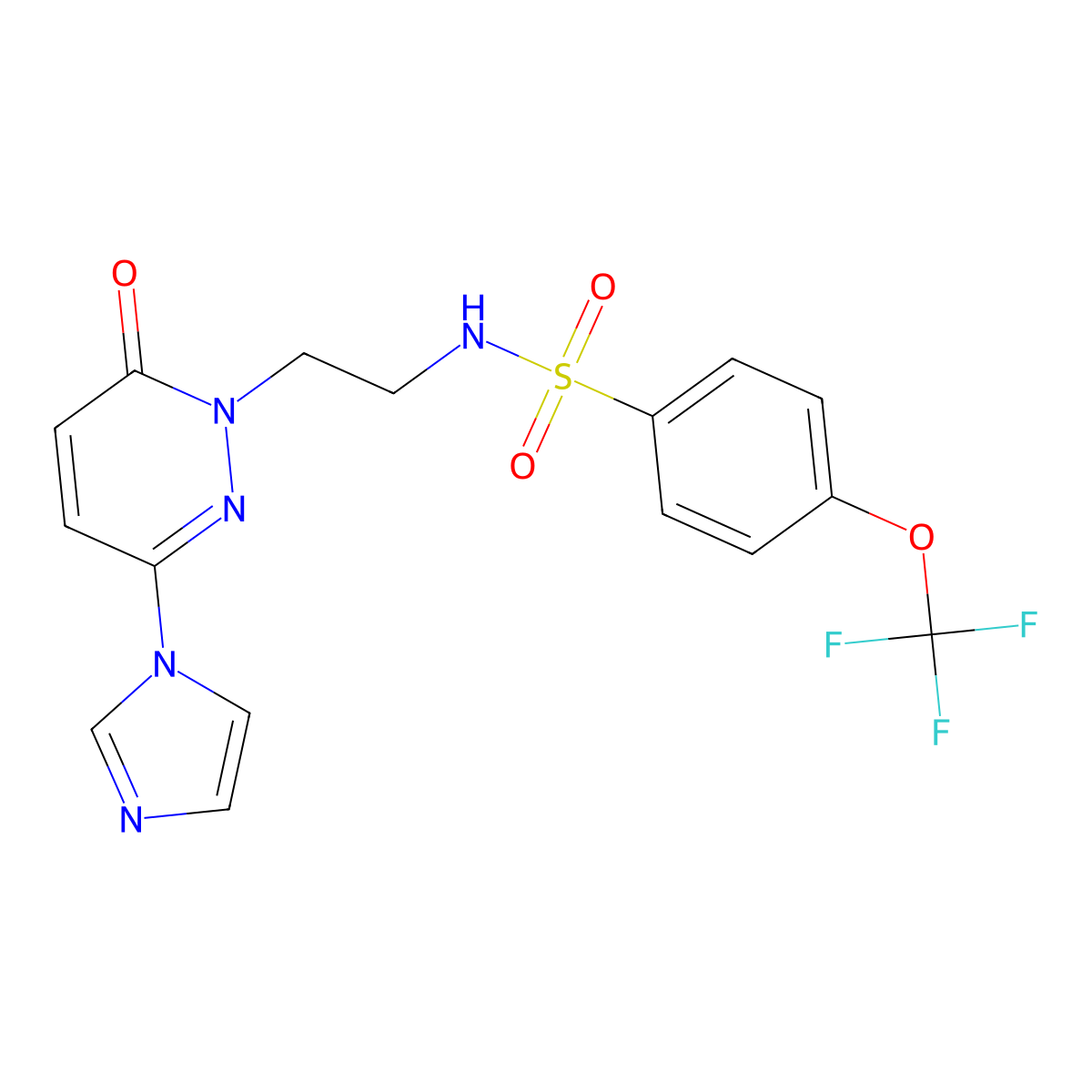 N-(2-(3-(1H-imidazol-1-yl)-6-oxopyridazin-1(6H)-yl)ethyl)-4-(trifluoromethoxy)benzenesulfonamide molecular structure, CAS 1396875-65-2