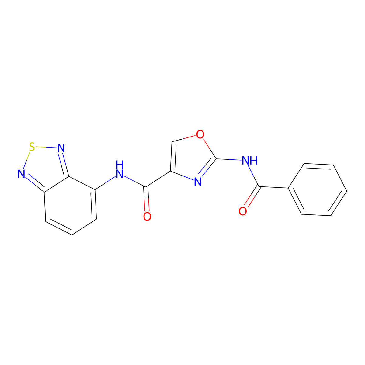 2-benzamido-N-(benzo[c][1,2,5]thiadiazol-4-yl)oxazole-4-carboxamide molecular structure, CAS 1396875-71-0