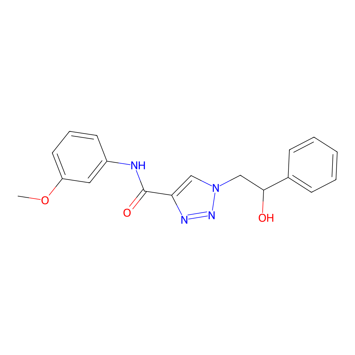 1-(2-hydroxy-2-phenylethyl)-N-(3-methoxyphenyl)-1H-1,2,3-triazole-4-carboxamide molecular structure, CAS 1396875-77-6