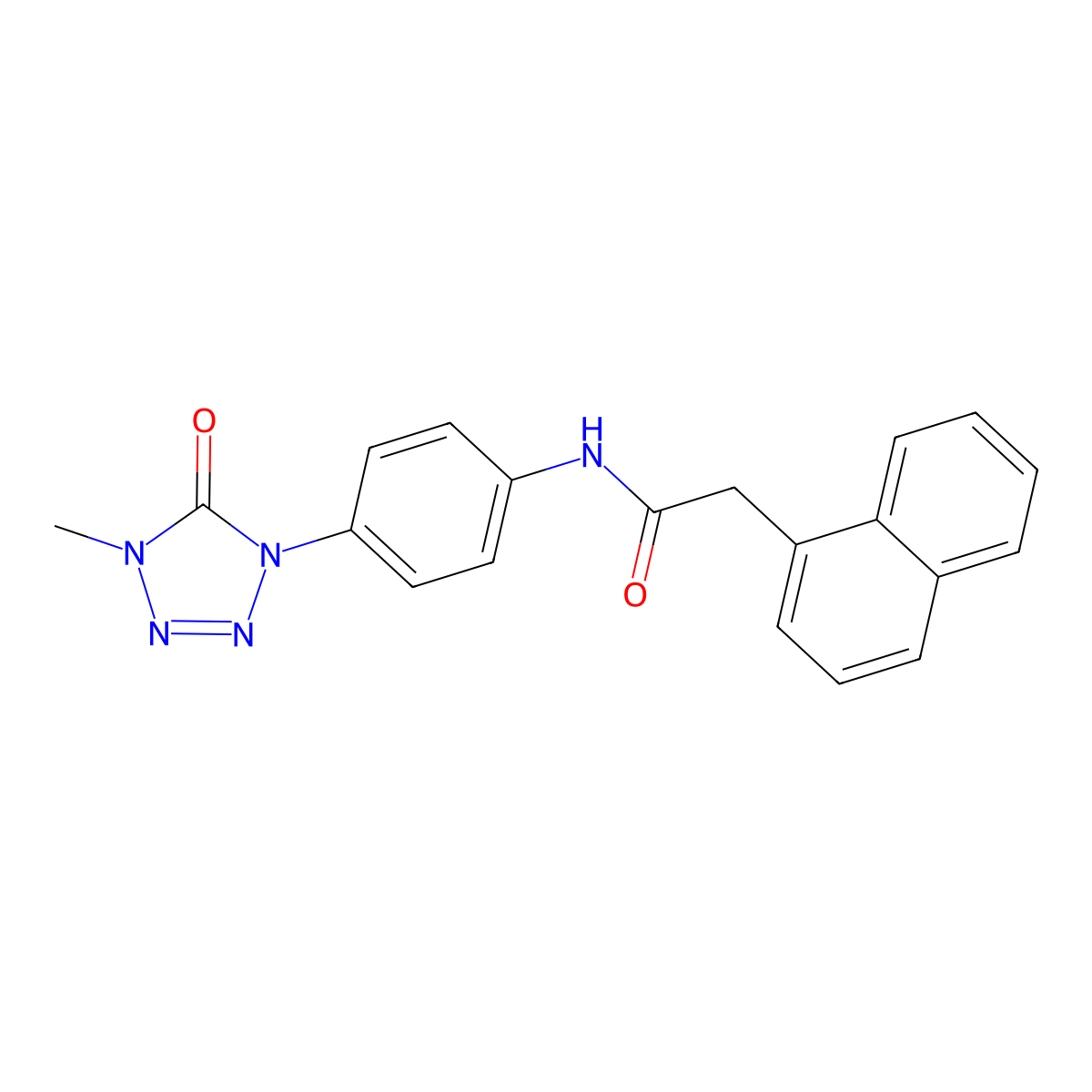 N-(4-(4-methyl-5-oxo-4,5-dihydro-1H-tetrazol-1-yl)phenyl)-2-(naphthalen-1-yl)acetamide molecular structure, CAS 1396875-79-8