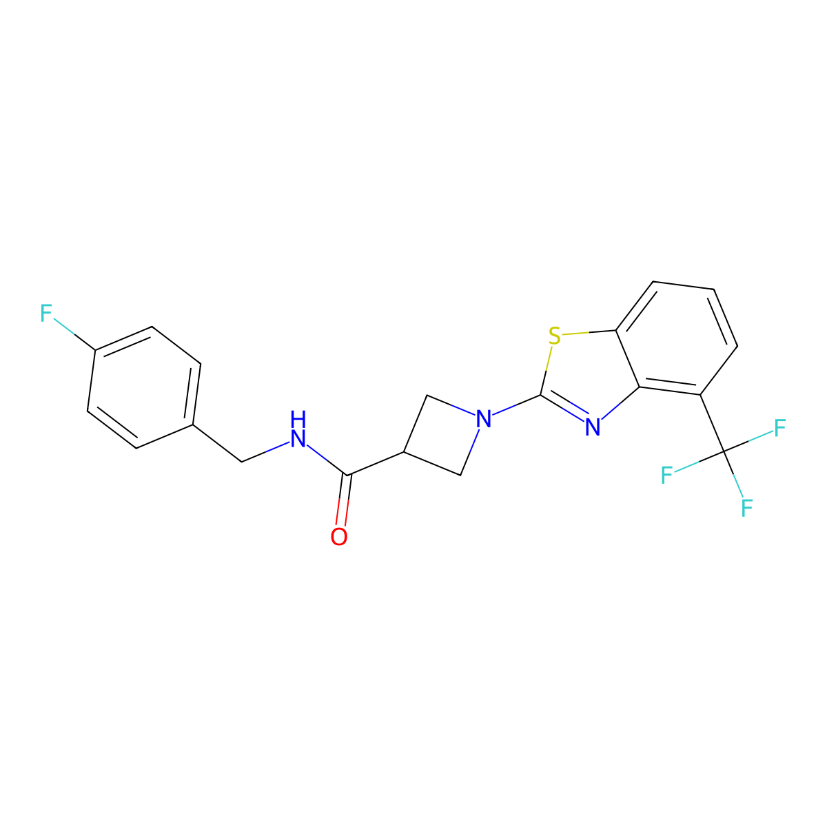N-(4-fluorobenzyl)-1-(4-(trifluoromethyl)benzo[d]thiazol-2-yl)azetidine-3-carboxamide molecular structure, CAS 1396875-90-3