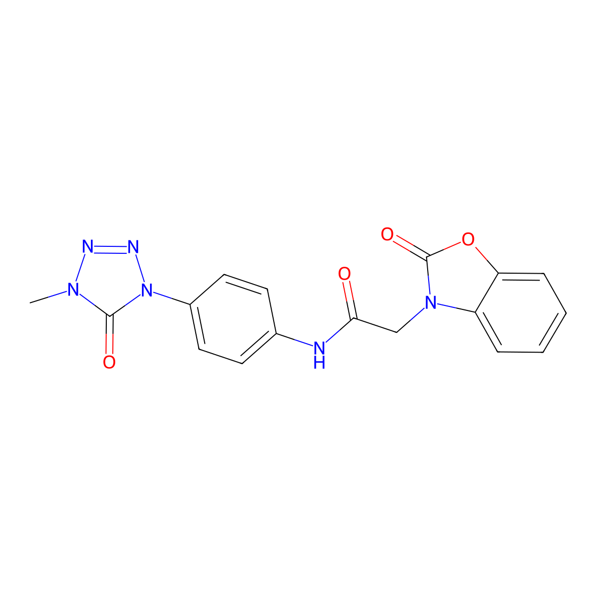 N-(4-(4-methyl-5-oxo-4,5-dihydro-1H-tetrazol-1-yl)phenyl)-2-(2-oxobenzo[d]oxazol-3(2H)-yl)acetamide molecular structure, CAS 1396875-92-5