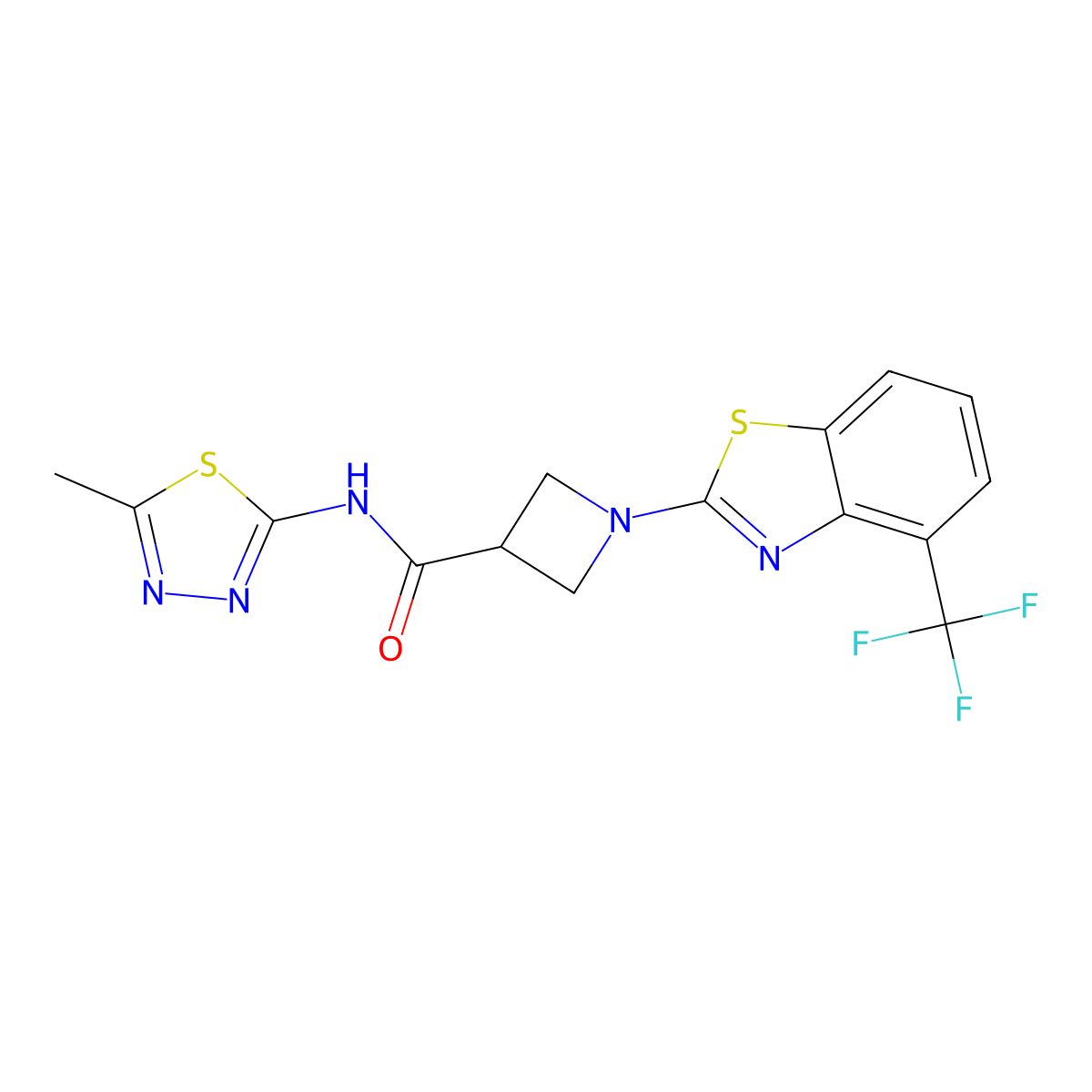 N-(5-methyl-1,3,4-thiadiazol-2-yl)-1-(4-(trifluoromethyl)benzo[d]thiazol-2-yl)azetidine-3-carboxamide molecular structure, CAS 1396875-94-7