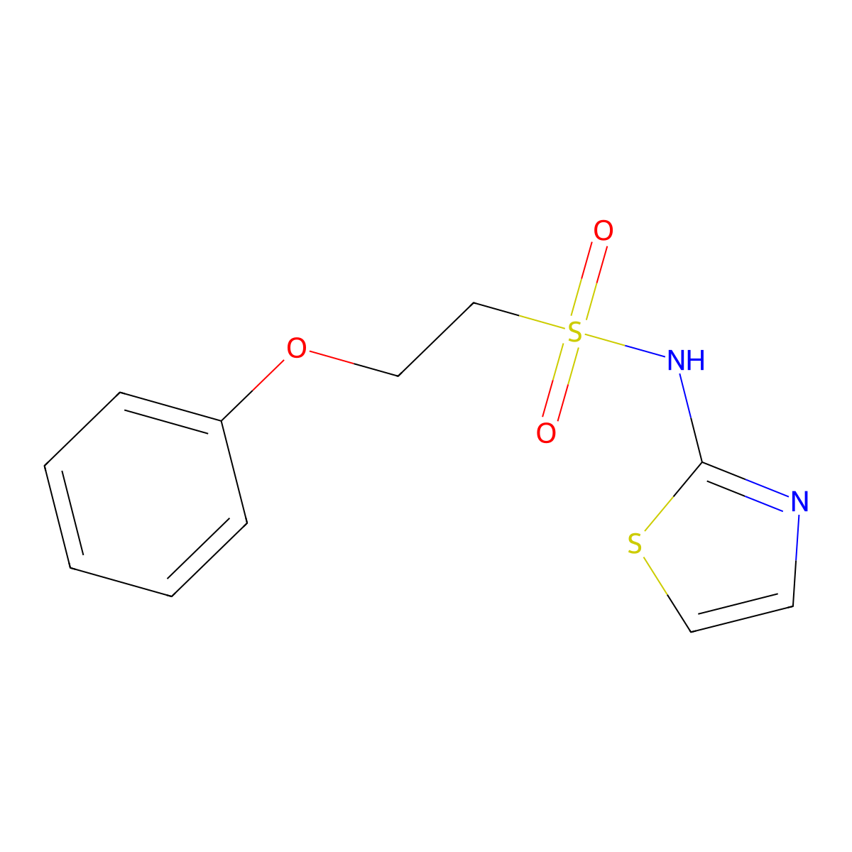 2-phenoxy-N-(thiazol-2-yl)ethanesulfonamide molecular structure, CAS 1396876-00-8