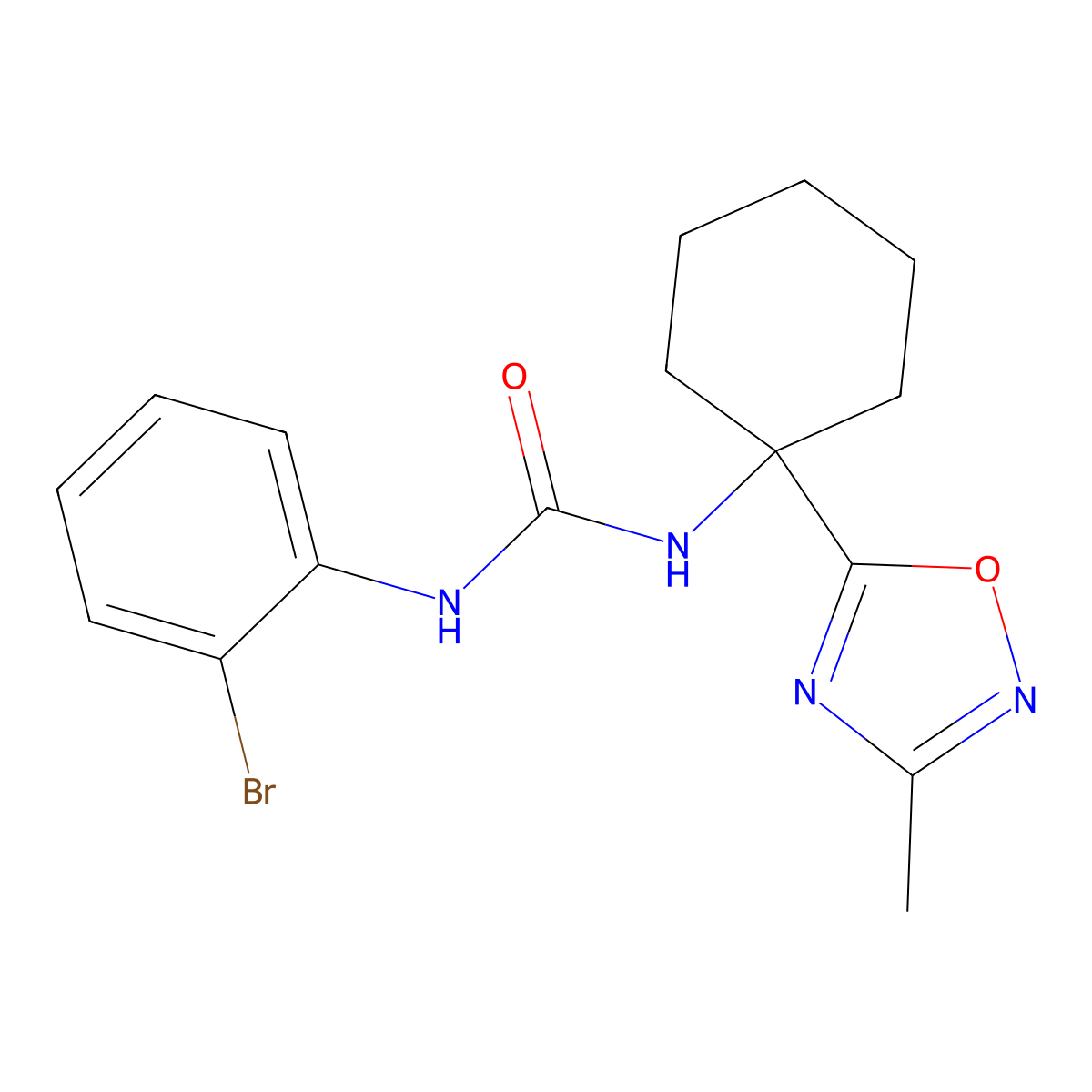 1-(2-Bromophenyl)-3-[1-(3-methyl-1,2,4-oxadiazol-5-YL)cyclohexyl]urea molecular structure, CAS 1396876-20-2