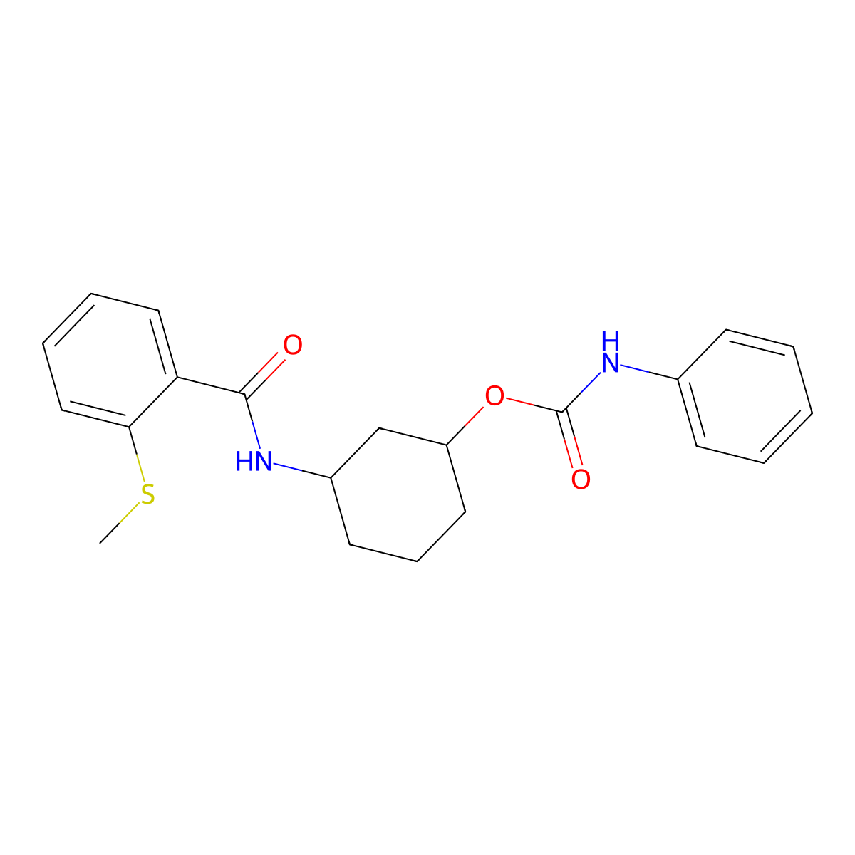 3-(2-(Methylthio)benzamido)cyclohexyl phenylcarbamate molecular structure, CAS 1396876-48-4