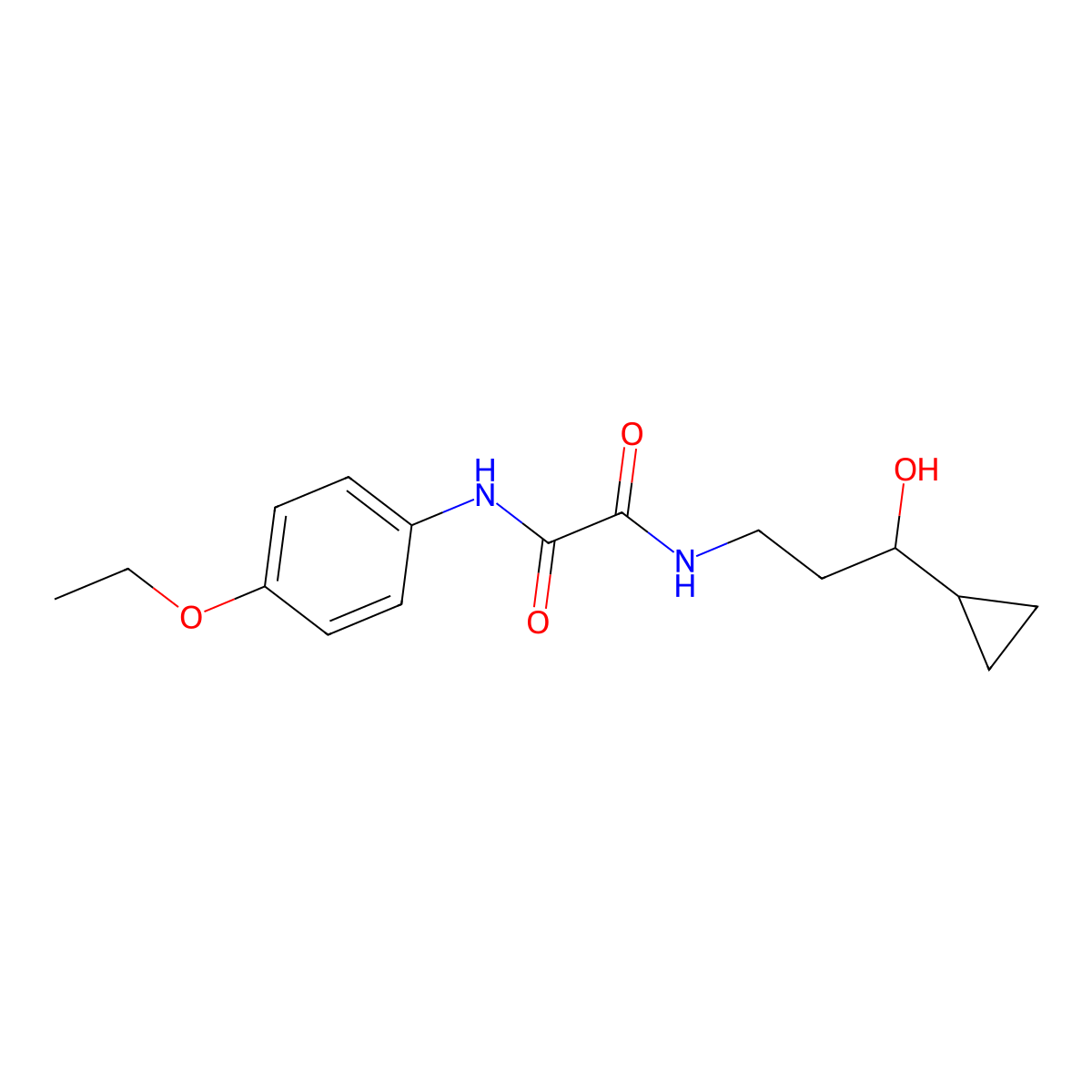 N1-(3-cyclopropyl-3-hydroxypropyl)-N2-(4-ethoxyphenyl)oxalamide molecular structure, CAS 1396876-54-2