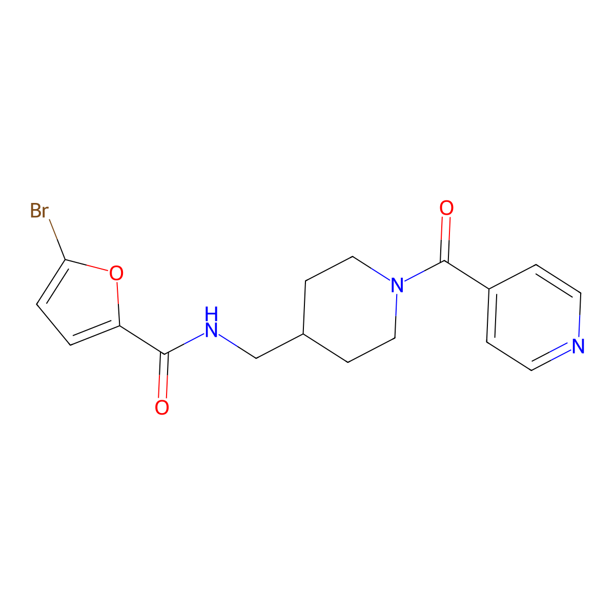 5-bromo-N-{[1-(pyridine-4-carbonyl)piperidin-4-yl]methyl}furan-2-carboxamide molecular structure, CAS 1396876-70-2