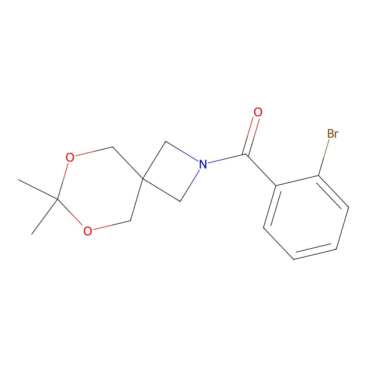 (2-Bromophenyl)(7,7-dimethyl-6,8-dioxa-2-azaspiro[3.5]nonan-2-yl)methanone molecular structure, CAS 1396876-78-0