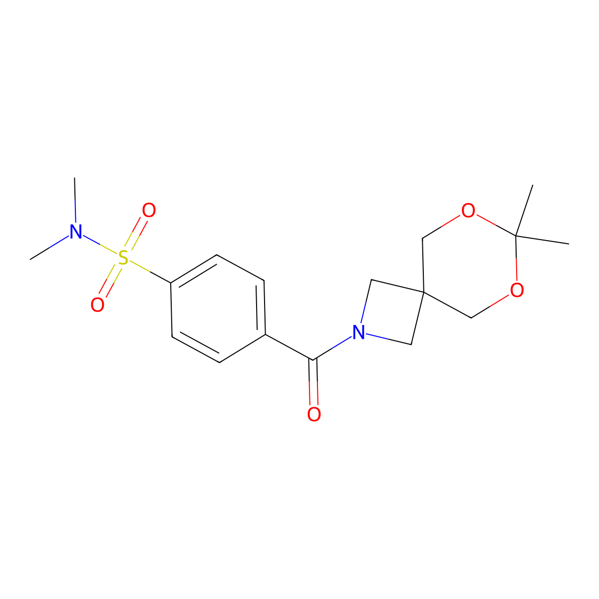 4-(7,7-dimethyl-6,8-dioxa-2-azaspiro[3.5]nonane-2-carbonyl)-N,N-dimethylbenzenesulfonamide molecular structure, CAS 1396876-85-9