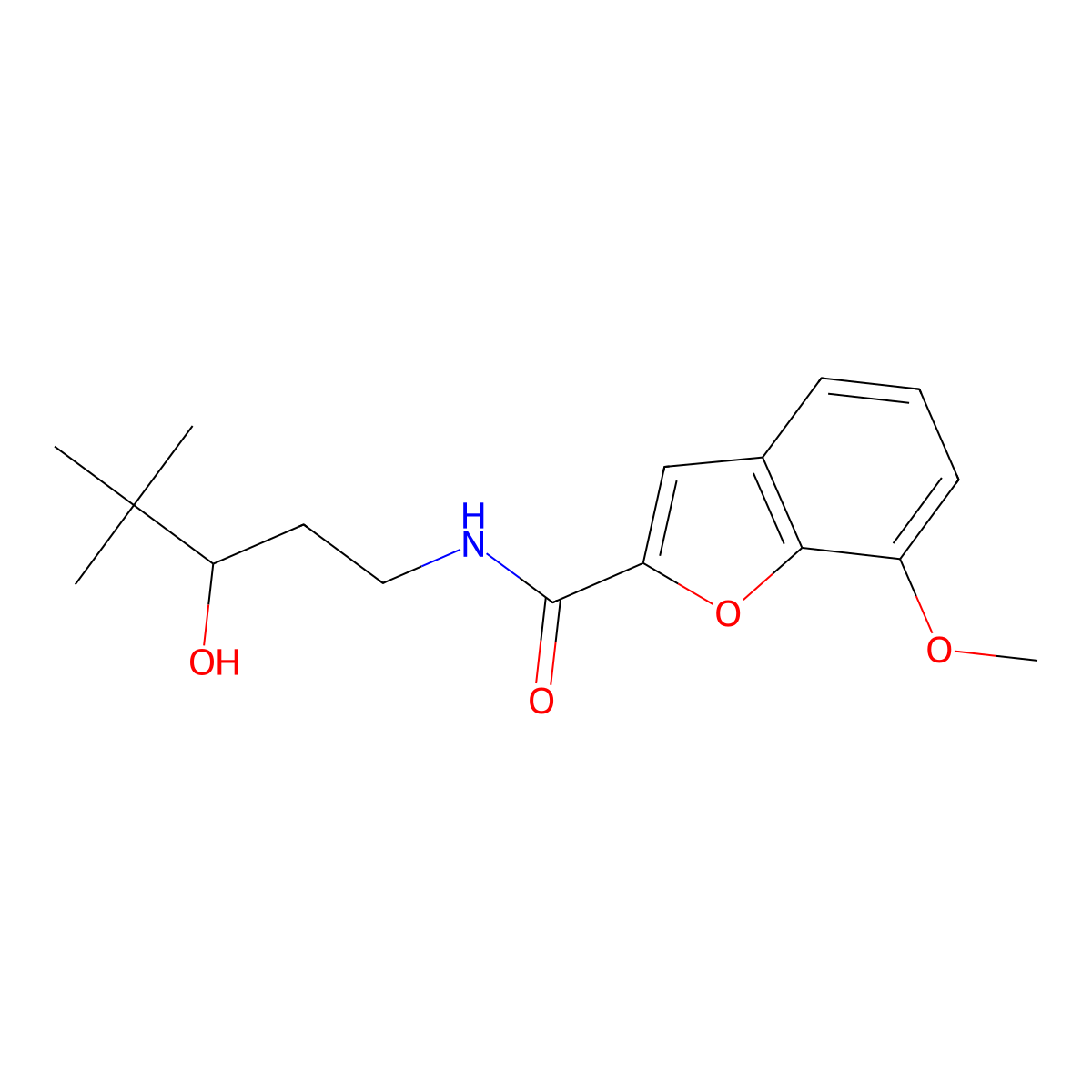 N-(3-hydroxy-4,4-dimethylpentyl)-7-methoxybenzofuran-2-carboxamide molecular structure, CAS 1396876-91-7