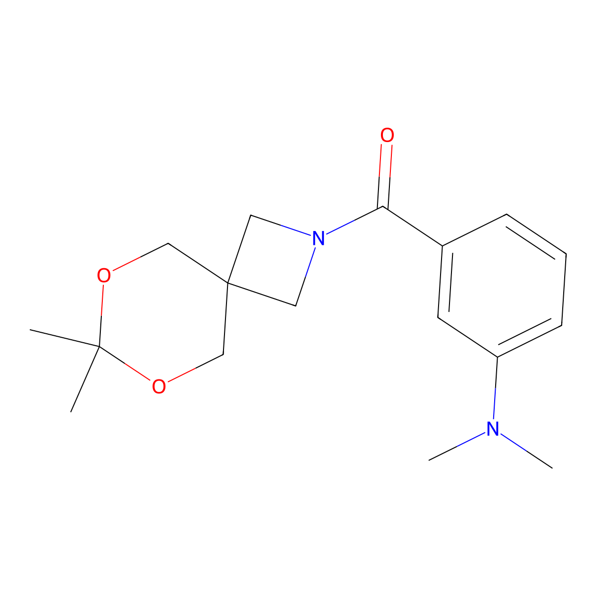 (7,7-Dimethyl-6,8-dioxa-2-azaspiro[3.5]nonan-2-yl)(3-(dimethylamino)phenyl)methanone molecular structure, CAS 1396877-06-7
