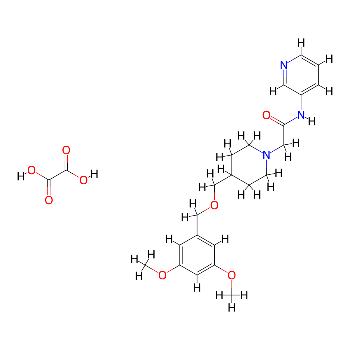 2-(4-(((3,5-dimethoxybenzyl)oxy)methyl)piperidin-1-yl)-N-(pyridin-3-yl)acetamide oxalate molecular structure, CAS 1396877-09-0