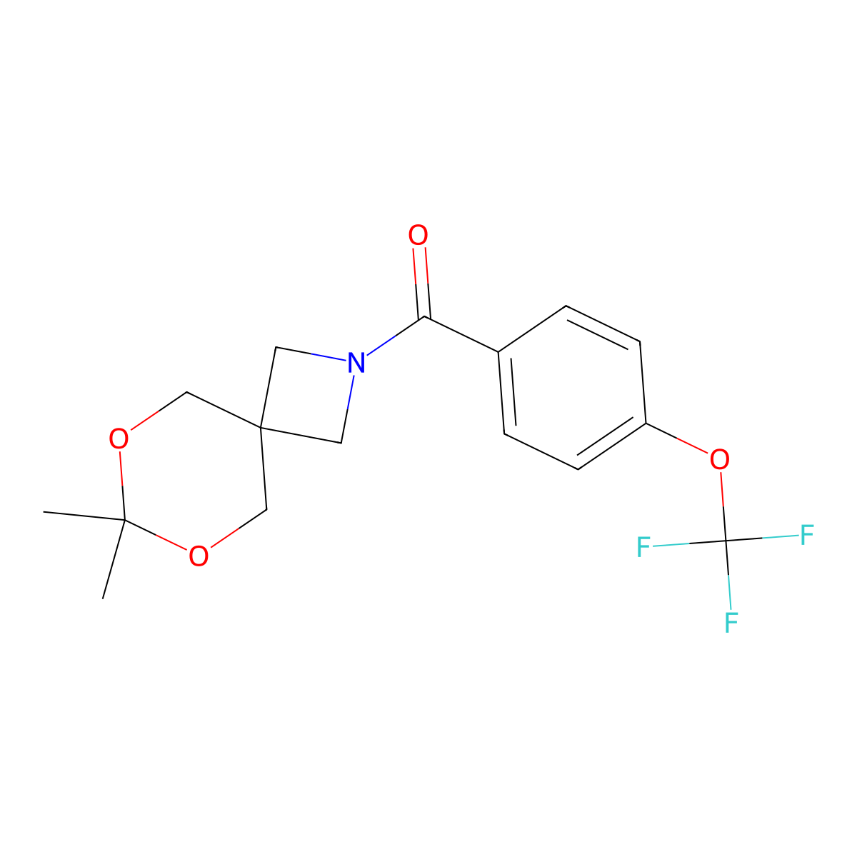 (7,7-Dimethyl-6,8-dioxa-2-azaspiro[3.5]nonan-2-yl)(4-(trifluoromethoxy)phenyl)methanone molecular structure, CAS 1396877-14-7