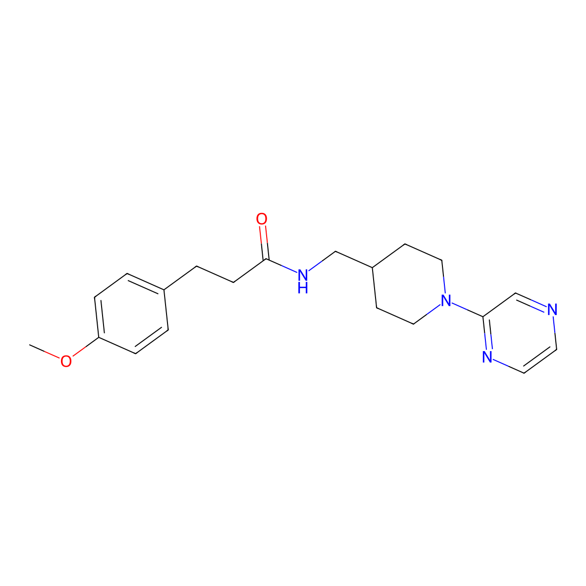 3-(4-methoxyphenyl)-N-{[1-(pyrazin-2-yl)piperidin-4-yl]methyl}propanamide molecular structure, CAS 1396877-30-7