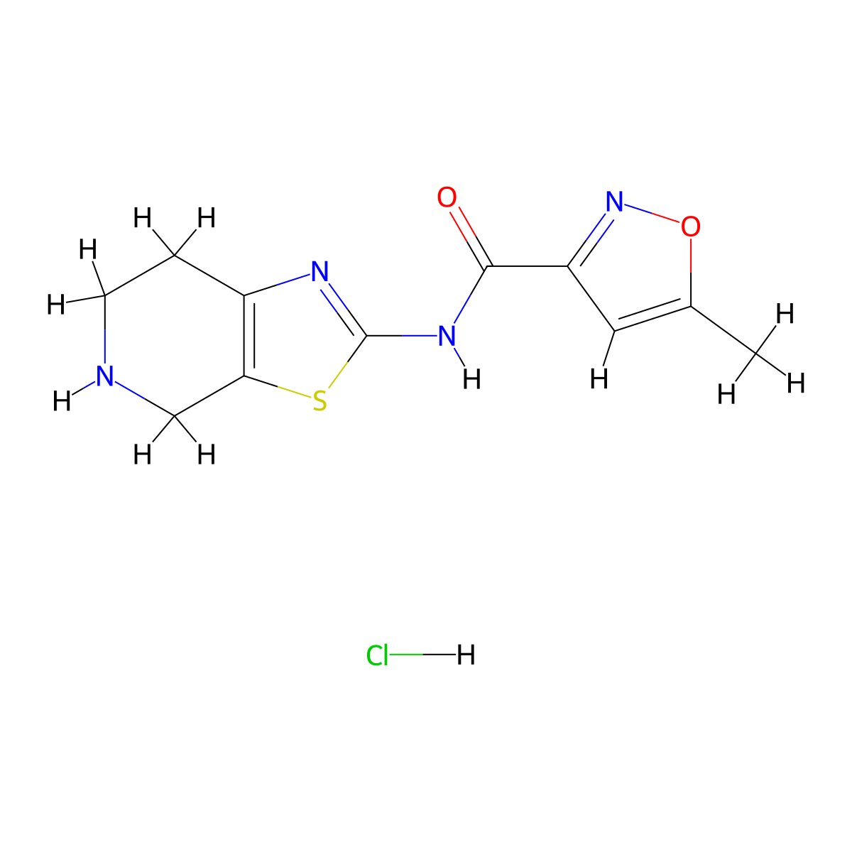 5-methyl-N-(4,5,6,7-tetrahydrothiazolo[5,4-c]pyridin-2-yl)isoxazole-3-carboxamide hydrochloride molecular structure, CAS 1396877-35-2