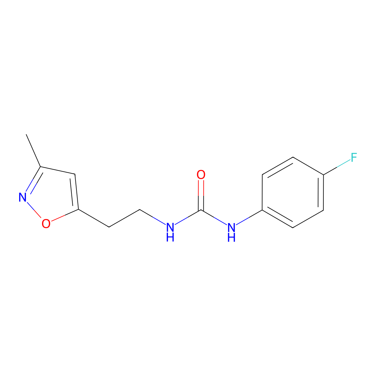 1-(4-Fluorophenyl)-3-(2-(3-methylisoxazol-5-yl)ethyl)urea molecular structure, CAS 1396877-48-7