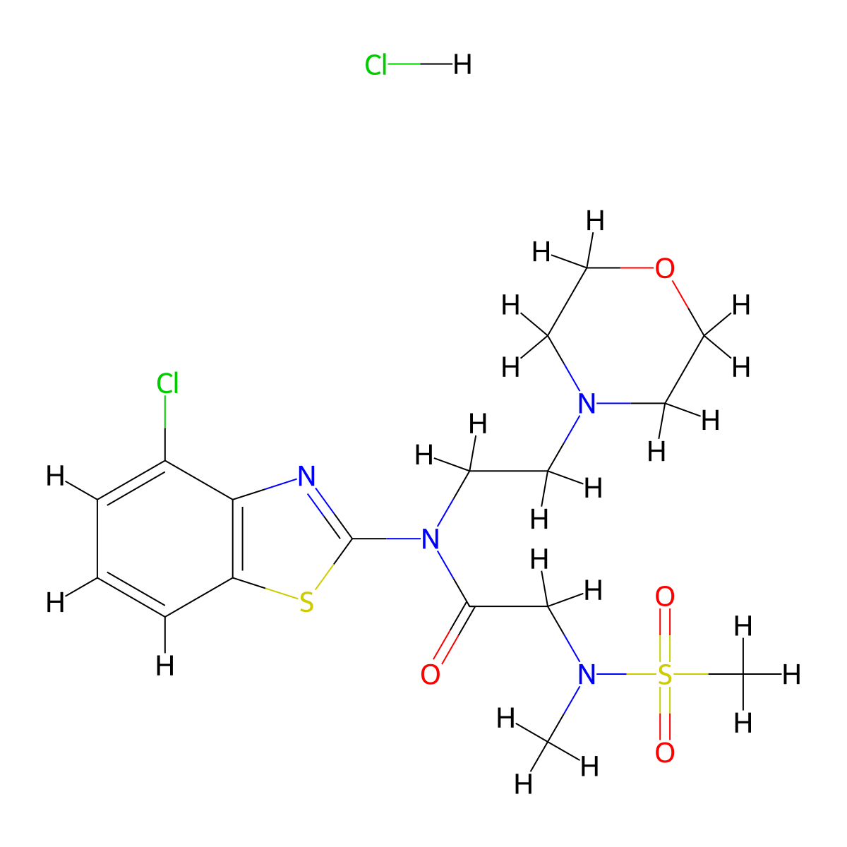 N-(4-Chloro-1,3-benzothiazol-2-YL)-2-(N-methylmethanesulfonamido)-N-[2-(morpholin-4-YL)ethyl]acetamide hydrochloride molecular structure, CAS 1396877-51-2