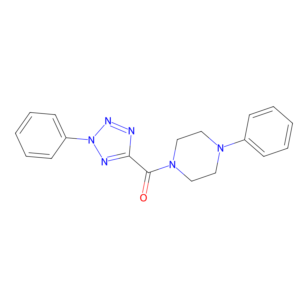 (2-phenyl-2H-tetrazol-5-yl)(4-phenylpiperazin-1-yl)methanone molecular structure, CAS 1396877-52-3