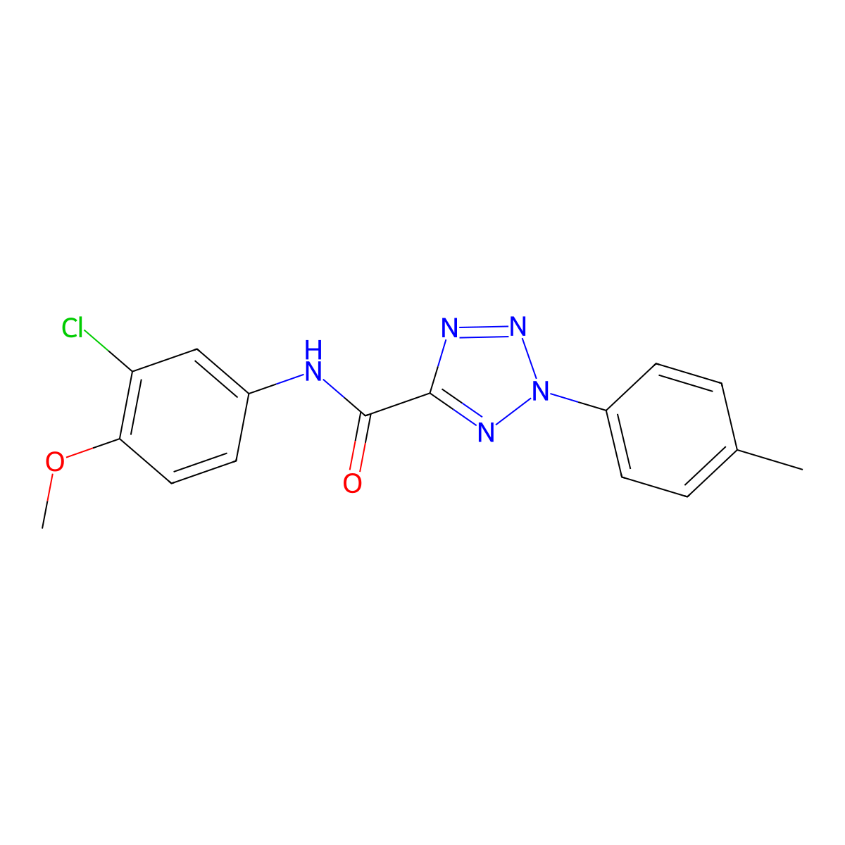 N-(3-chloro-4-methoxyphenyl)-2-(p-tolyl)-2H-tetrazole-5-carboxamide molecular structure, CAS 1396877-63-6