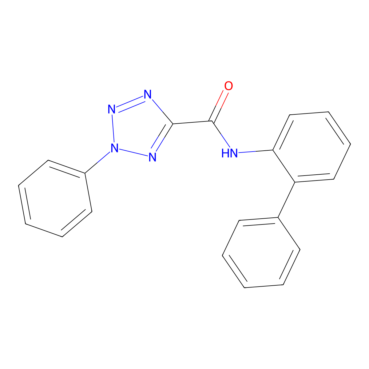 N-([1,1'-biphenyl]-2-yl)-2-phenyl-2H-tetrazole-5-carboxamide molecular structure, CAS 1396877-69-2