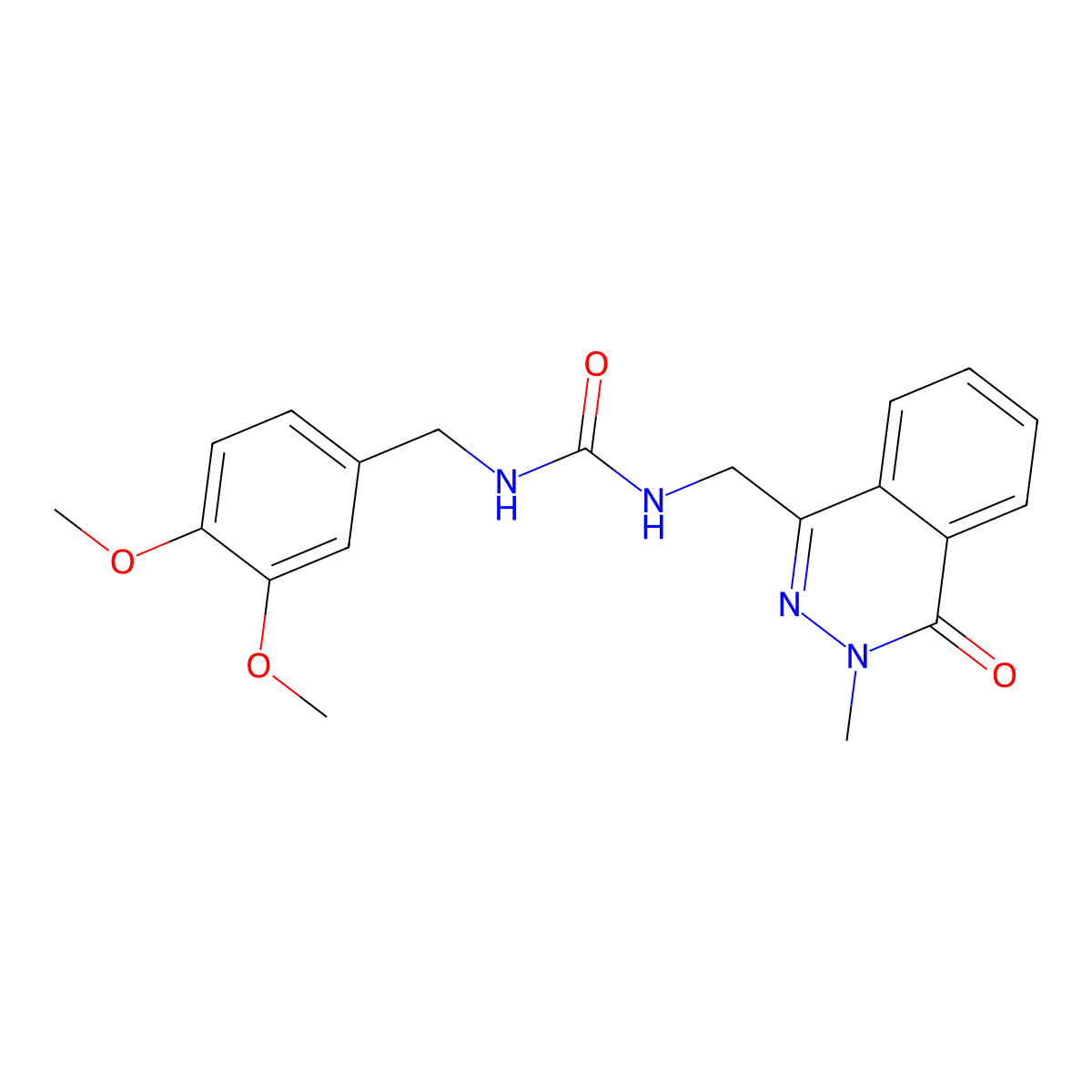 1-(3,4-Dimethoxybenzyl)-3-((3-methyl-4-oxo-3,4-dihydrophthalazin-1-yl)methyl)urea molecular structure, CAS 1396877-84-1