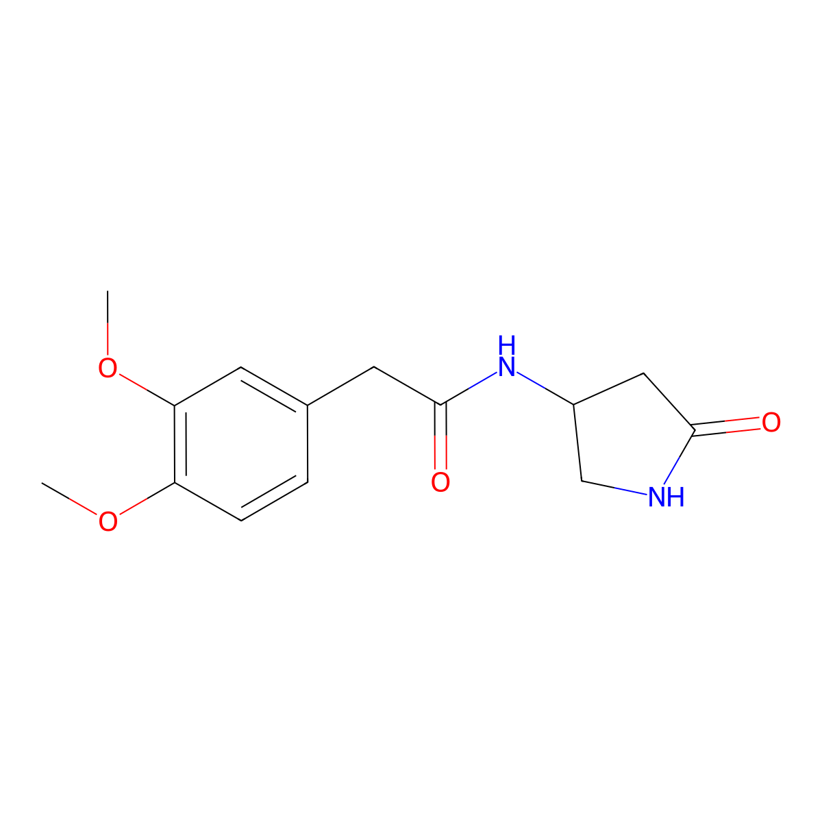 2-(3,4-dimethoxyphenyl)-N-(5-oxopyrrolidin-3-yl)acetamide molecular structure, CAS 1396877-93-2