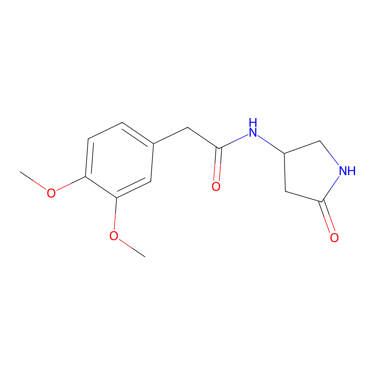 2-(3,4-dimethoxyphenyl)-N-(5-oxopyrrolidin-3-yl)acetamide molecular structure, CAS 1396877-93-2